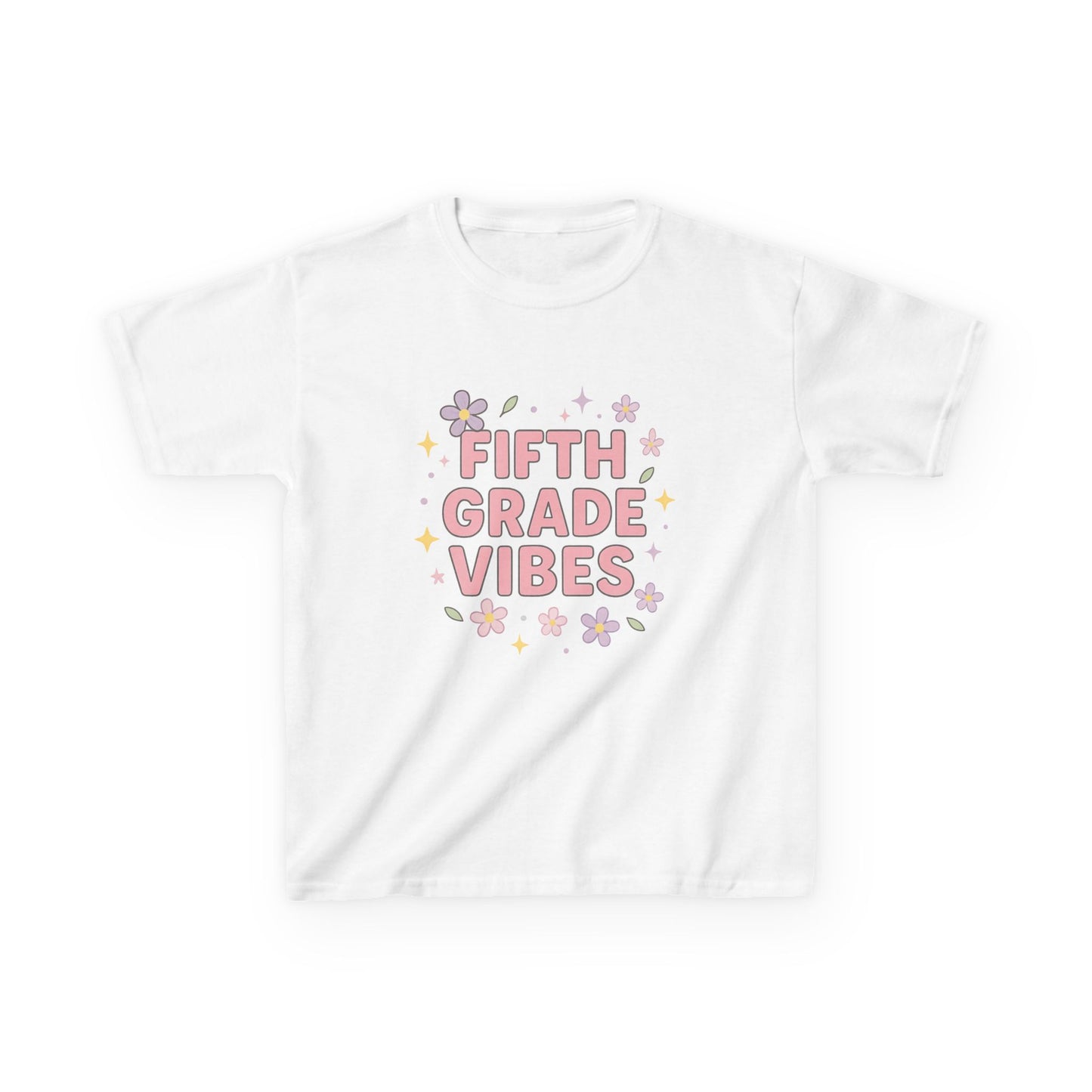 Fifth Grade Vibes Kids Tee, Fun Youth T-Shirt, Back to School Apparel, Flower Power Tee, Casual Summer Shirt, Gift for Kids