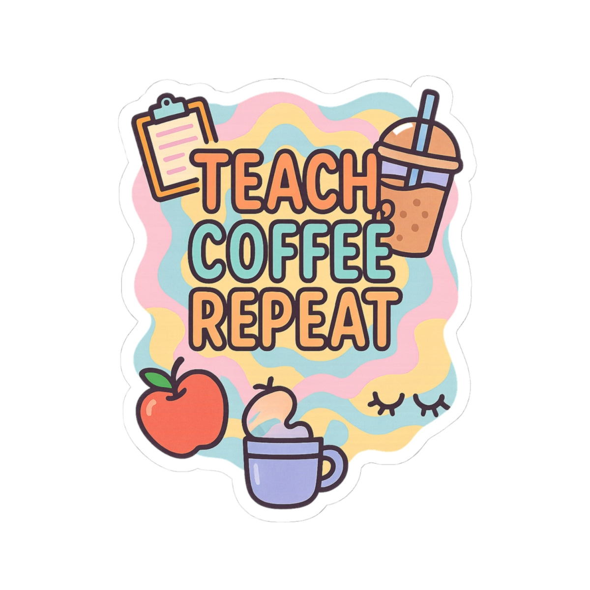 Colorful Teacher Kiss-Cut Stickers, Fun Classroom Decor, Cute Teacher Gifts, Planner Stickers, Back to School Essentials