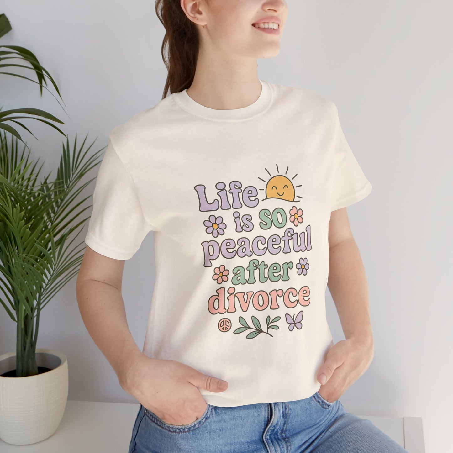 Peaceful After Divorce Tee, Unisex Shirt, Divorce Recovery Gift, Positive Vibe T-Shirt, Self-Love Apparel, Inspirational Statement Tee