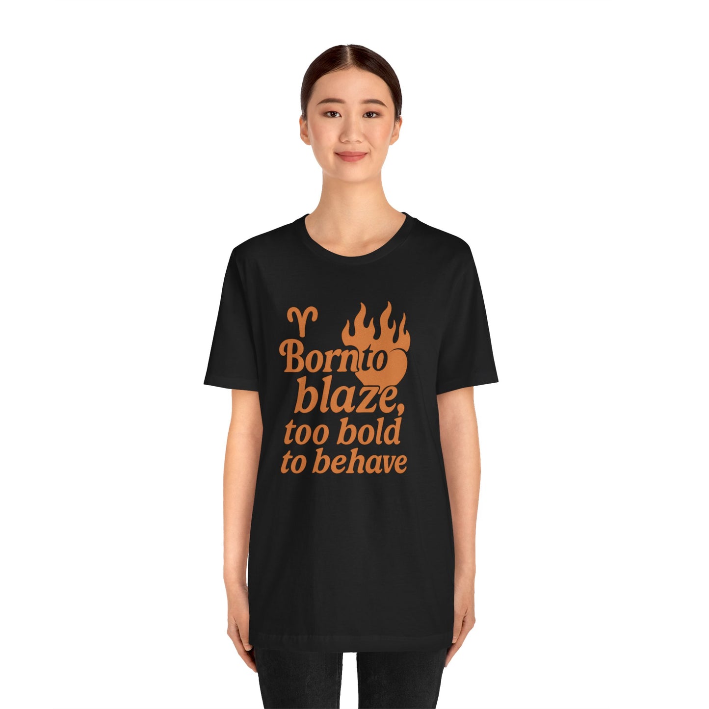 Born to Blaze Unisex Short Sleeve Tee - Aries Zodiac Shirt, Fire Sign T-Shirt, Birthday Gift, Astrology Apparel, Casual Wear, Graphic Tee