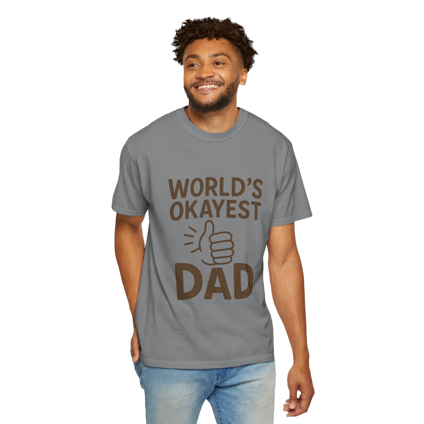 World's Okayest Dad Unisex T-shirt - Funny Gift for Father's Day, Casual Wear, Dad Humor, Great for Birthdays, Dad's Night Out