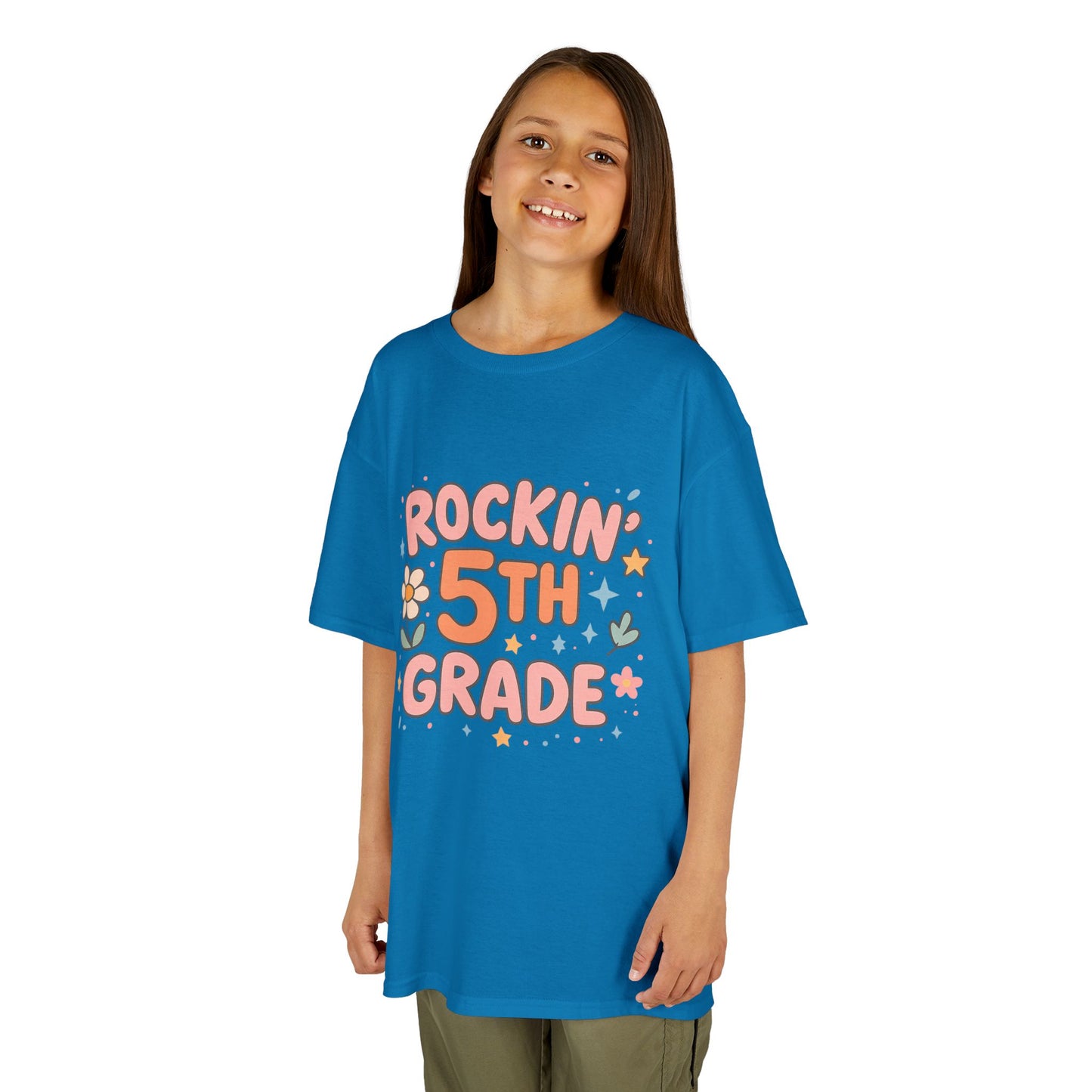 Rockin' 5th Grade Kids Tee, Lightweight Cotton T-Shirt, Back to School Shirt, 5th Grade Graduation Tee, Kids' Graphic Tee