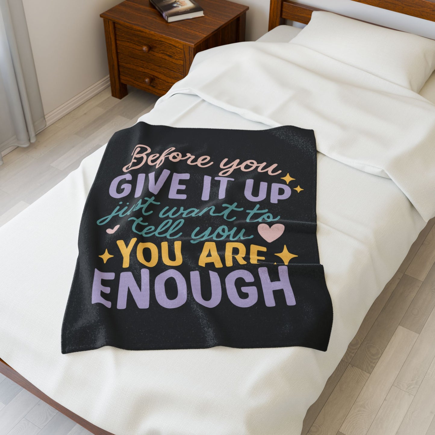 Inspirational Velveteen Plush Blanket - Cozy Collection, Motivational Gift, Home Decor, Encouragement, Self-Love, Affirmation