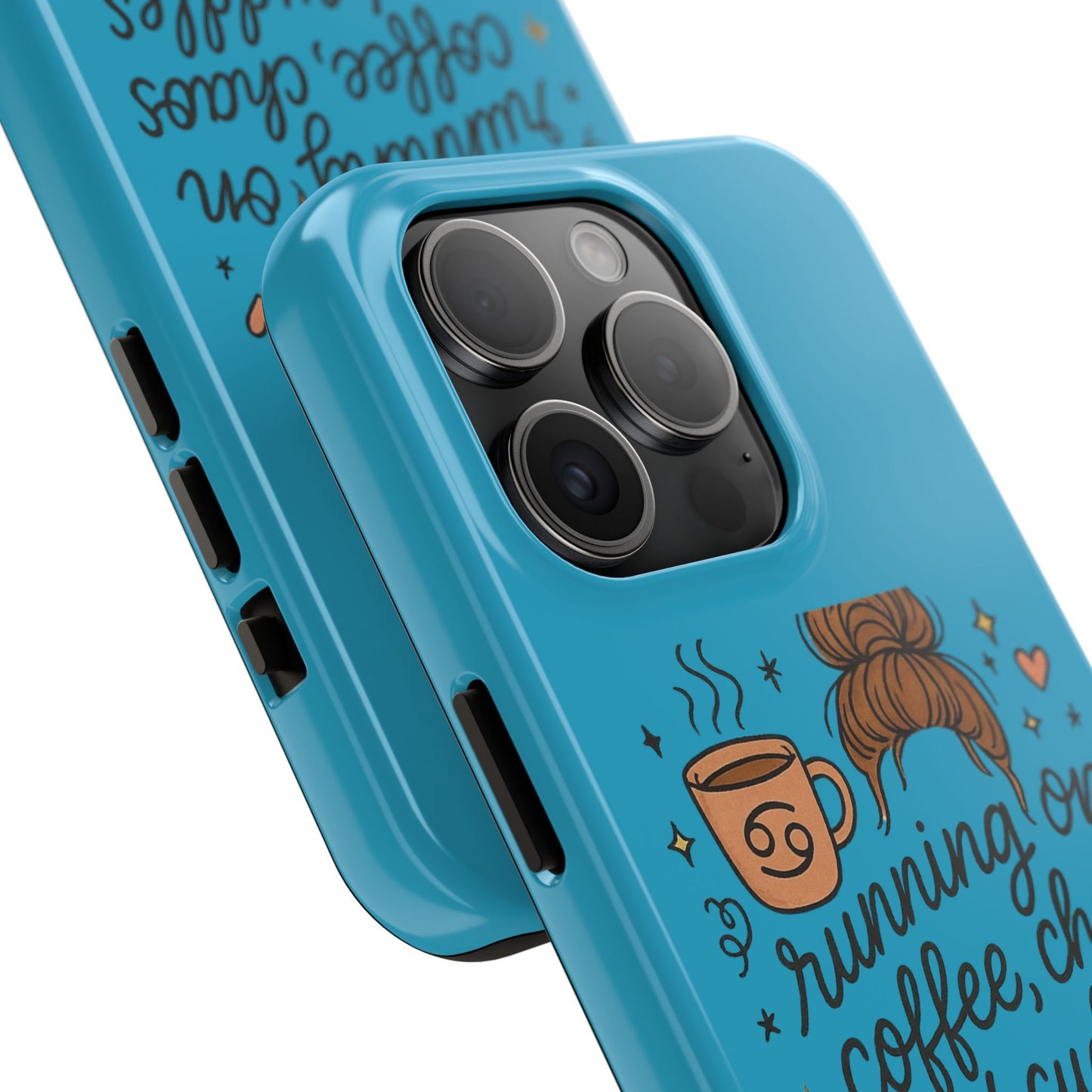 Cute Coffee Chaos Phone Case - Running on Coffee, Chaos & Cuddles, Stylish Tough Case for Coffee Lovers, Gift for Friends, Cute Phone Cover