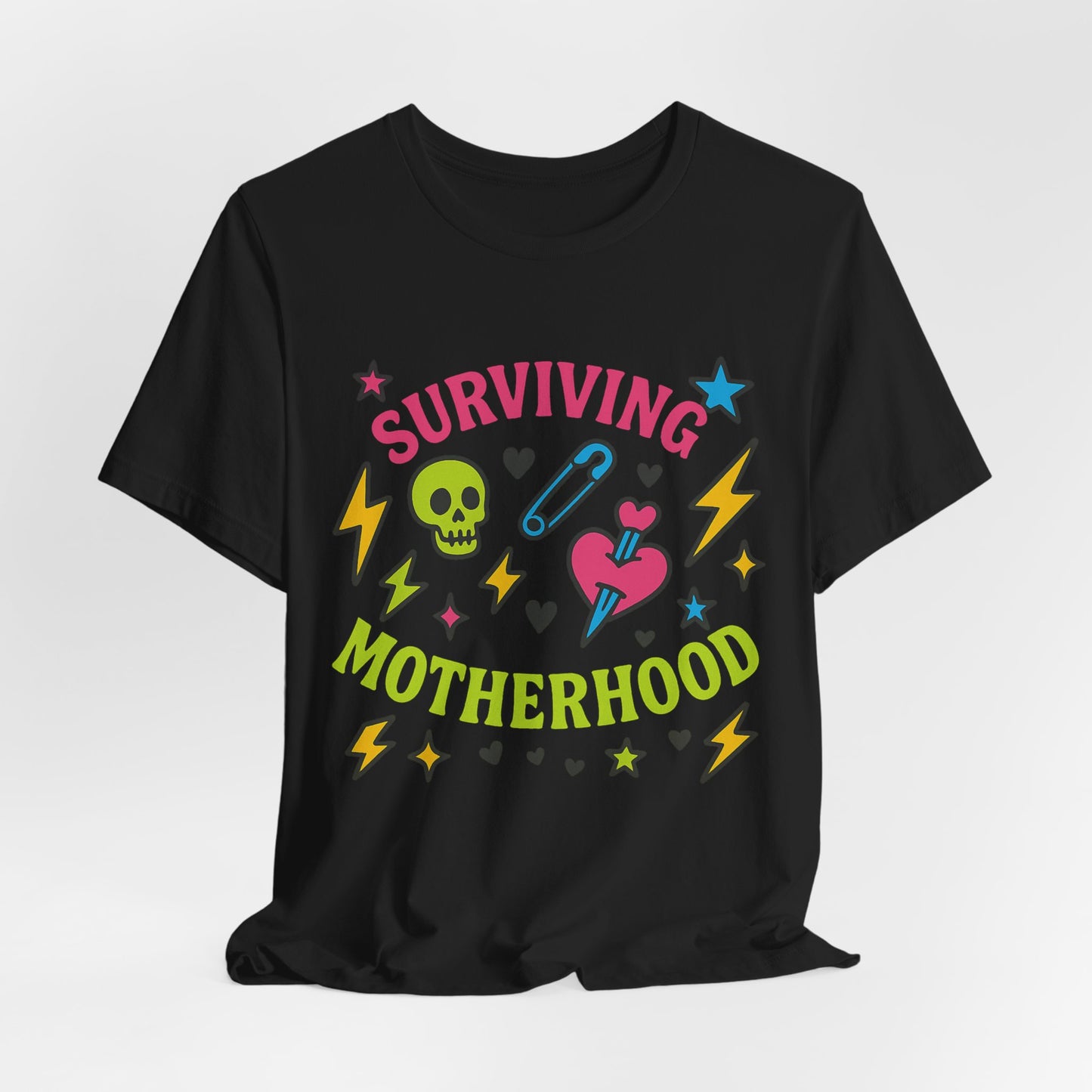 Surviving Motherhood Tee, Funny Mom Shirt, Gift for New Moms, Mother's Day Tee, Cute Graphic T-Shirt, Unisex Casual Wear