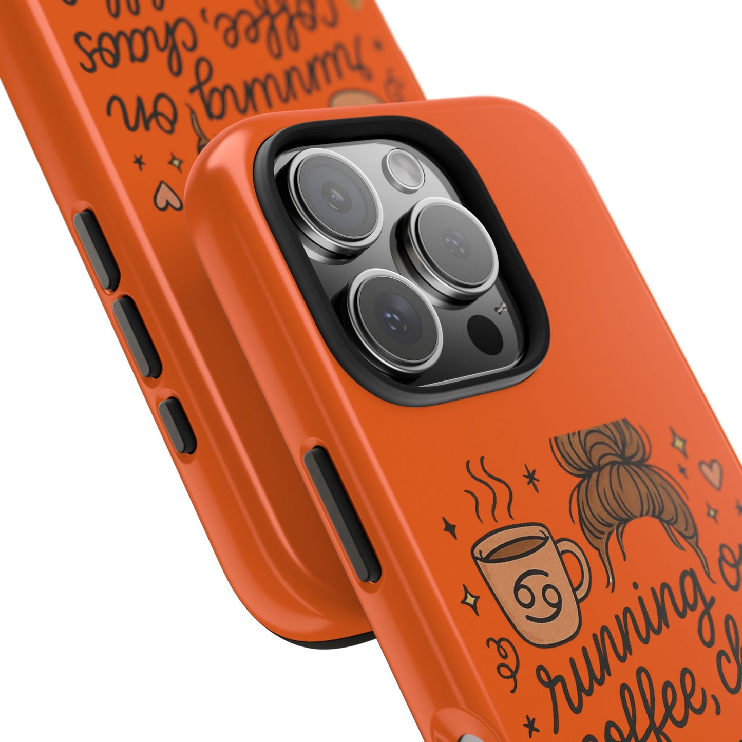 Cute Coffee Chaos Phone Case - Running on Coffee, Chaos & Cuddles, Stylish Tough Case for Coffee Lovers, Gift for Friends, Cute Phone Cover