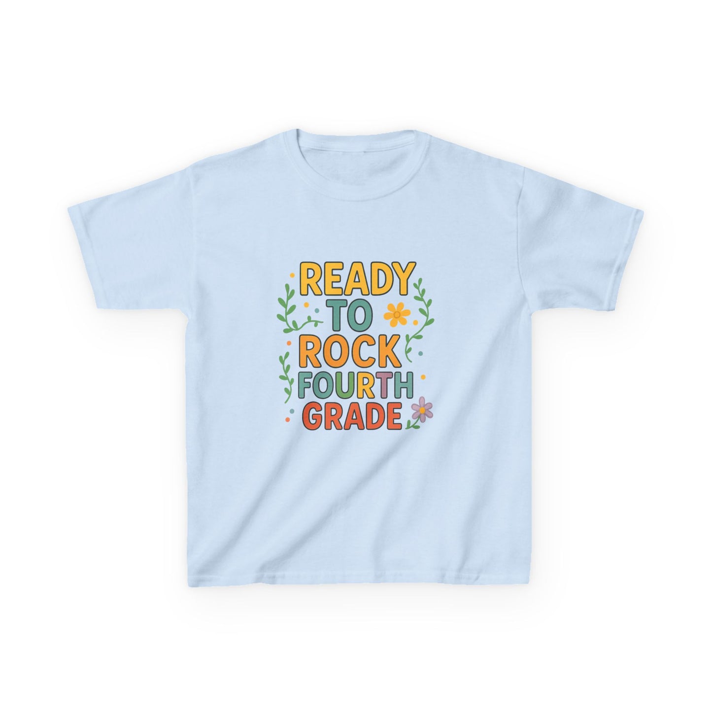 Ready to Rock Fourth Grade Kids Heavy Cotton Tee, Back to School Shirt, Toddler T-Shirt, Birthday Gift, Cute Kids Clothing