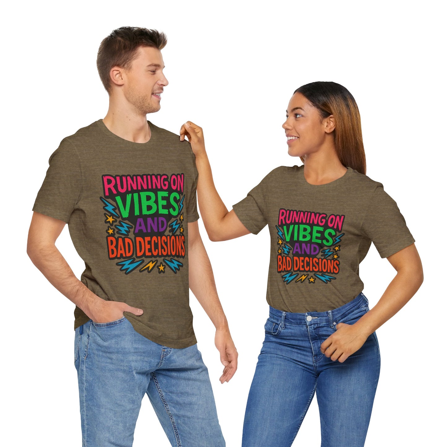 Vibes & Decisions Tee, Unisex Graphic T-Shirt, Trendy Casual Wear, Gift for Friends, Summer Style, Fun Tee for Parties