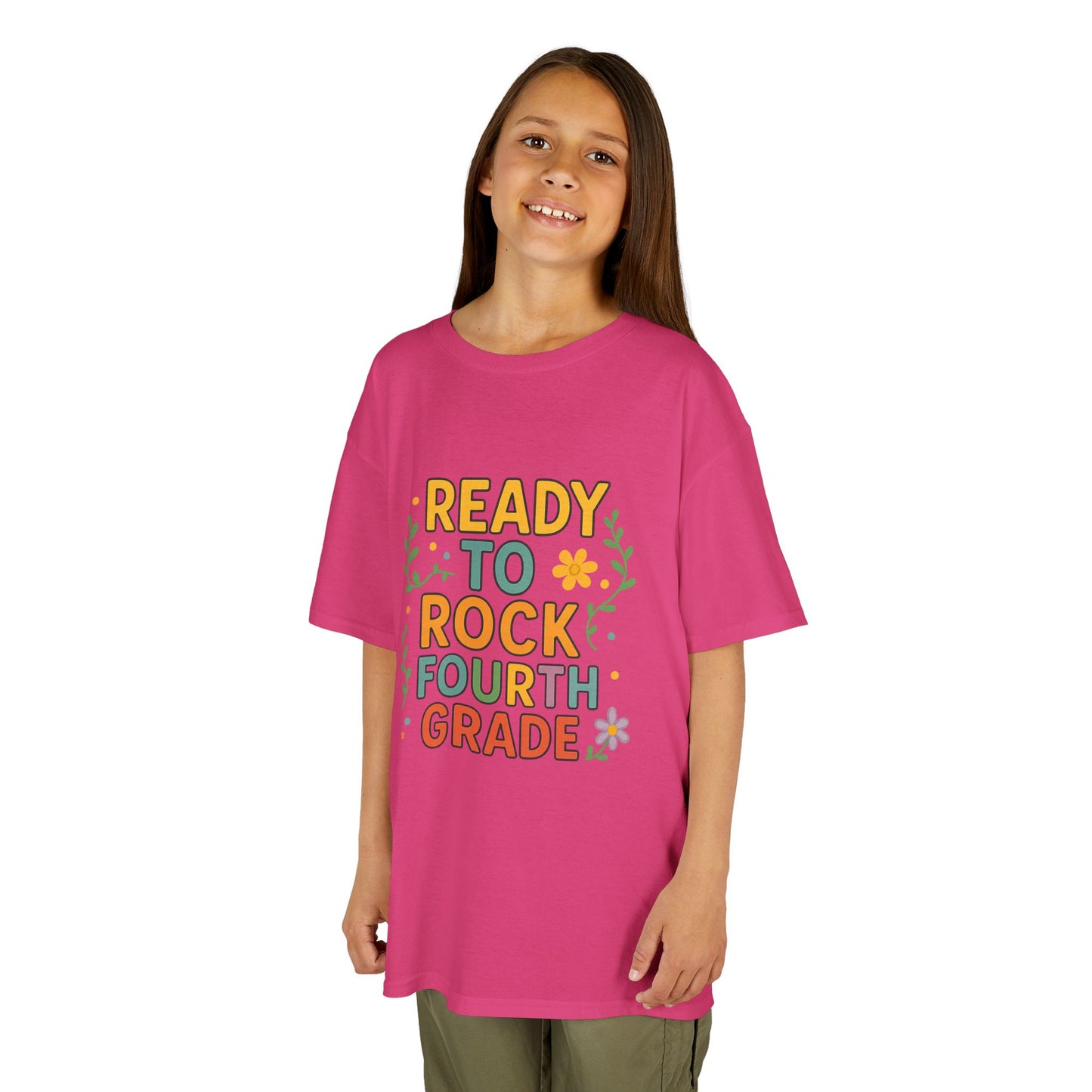 Ready to Rock Fourth Grade Kids Heavy Cotton Tee, Back to School Shirt, Toddler T-Shirt, Birthday Gift, Cute Kids Clothing