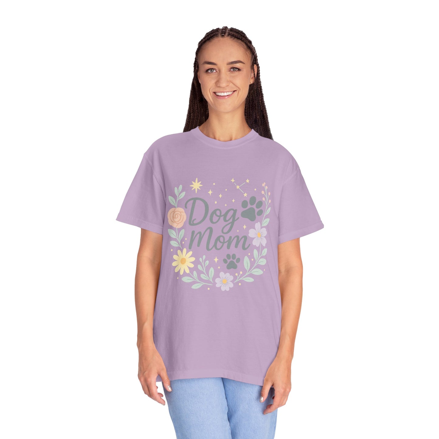 Dog Mom Flower Unisex T-shirt | Cute Pet Lover Tee | Gift for Dog Owners | Animal Lover Apparel | Mother's Day T-shirt