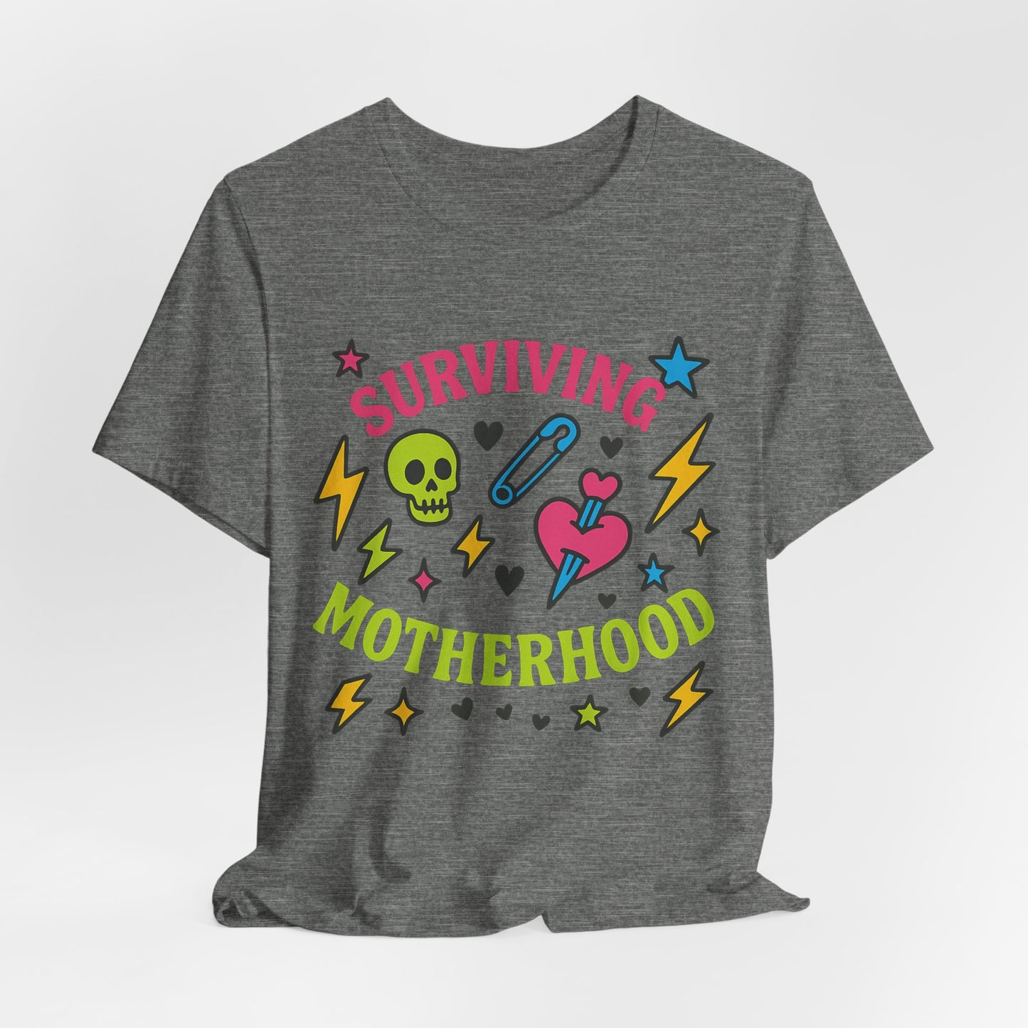 Surviving Motherhood Tee, Funny Mom Shirt, Gift for New Moms, Mother's Day Tee, Cute Graphic T-Shirt, Unisex Casual Wear