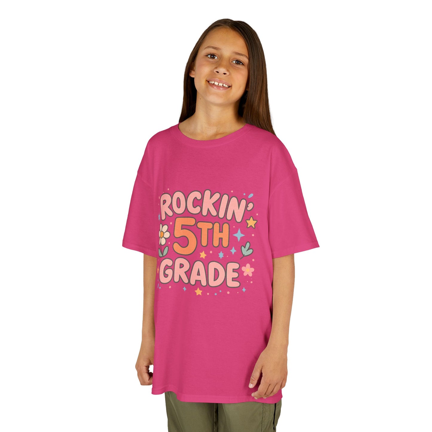 Rockin' 5th Grade Kids Tee, Lightweight Cotton T-Shirt, Back to School Shirt, 5th Grade Graduation Tee, Kids' Graphic Tee