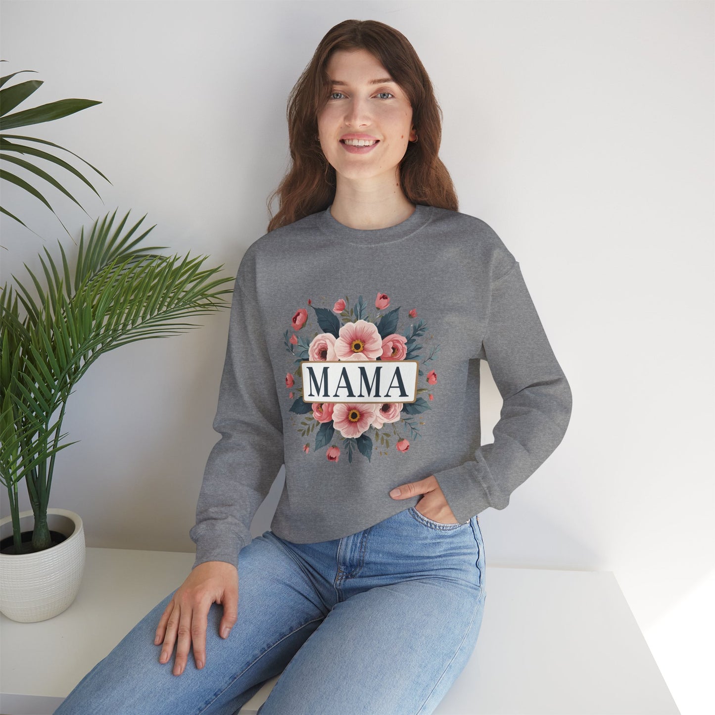 Floral Mama Sweatshirt, Mother's Day Gift, Cozy Sweatshirt, Unisex Crewneck, Floral Sweatshirt for Moms, Spring Fashion