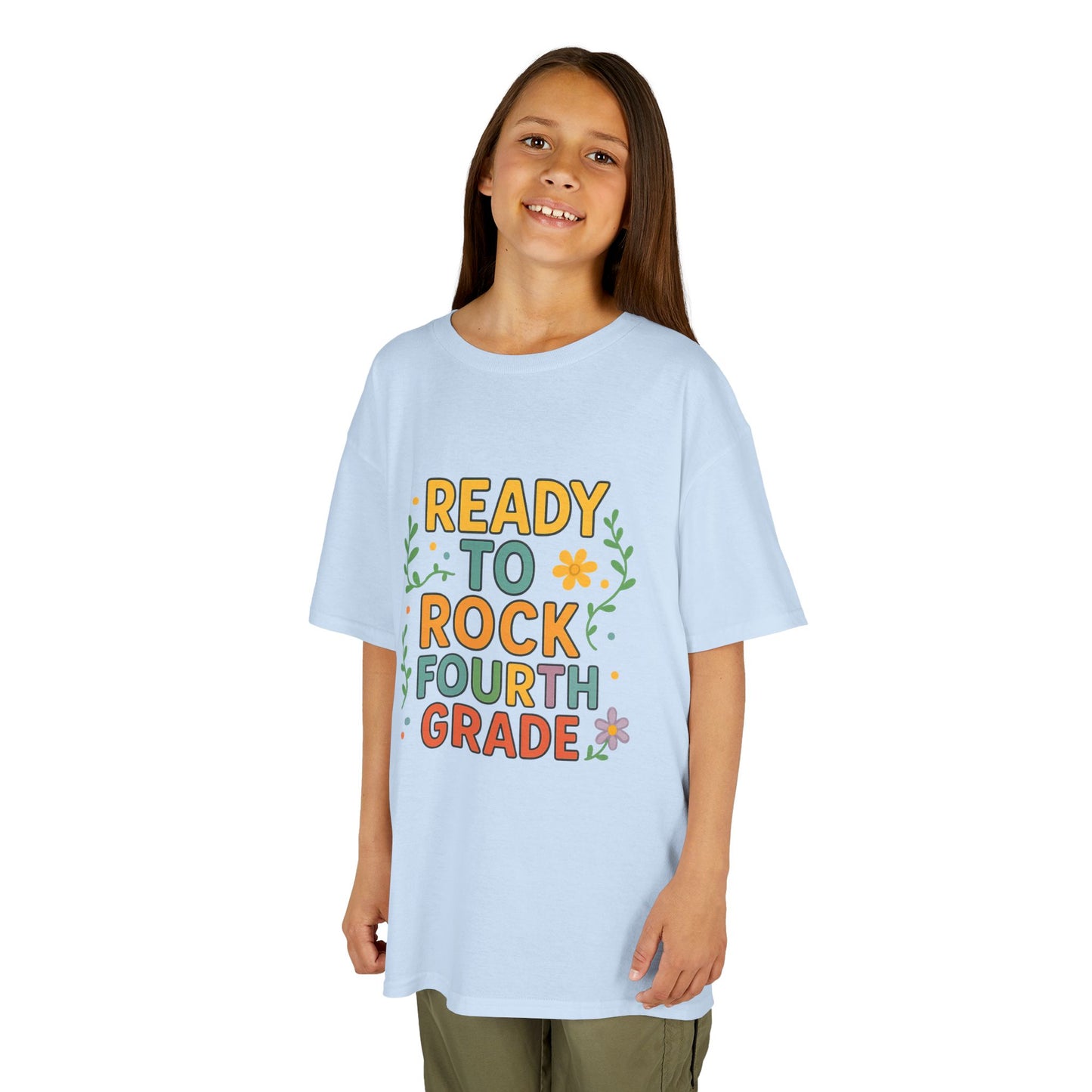 Ready to Rock Fourth Grade Kids Heavy Cotton Tee, Back to School Shirt, Toddler T-Shirt, Birthday Gift, Cute Kids Clothing