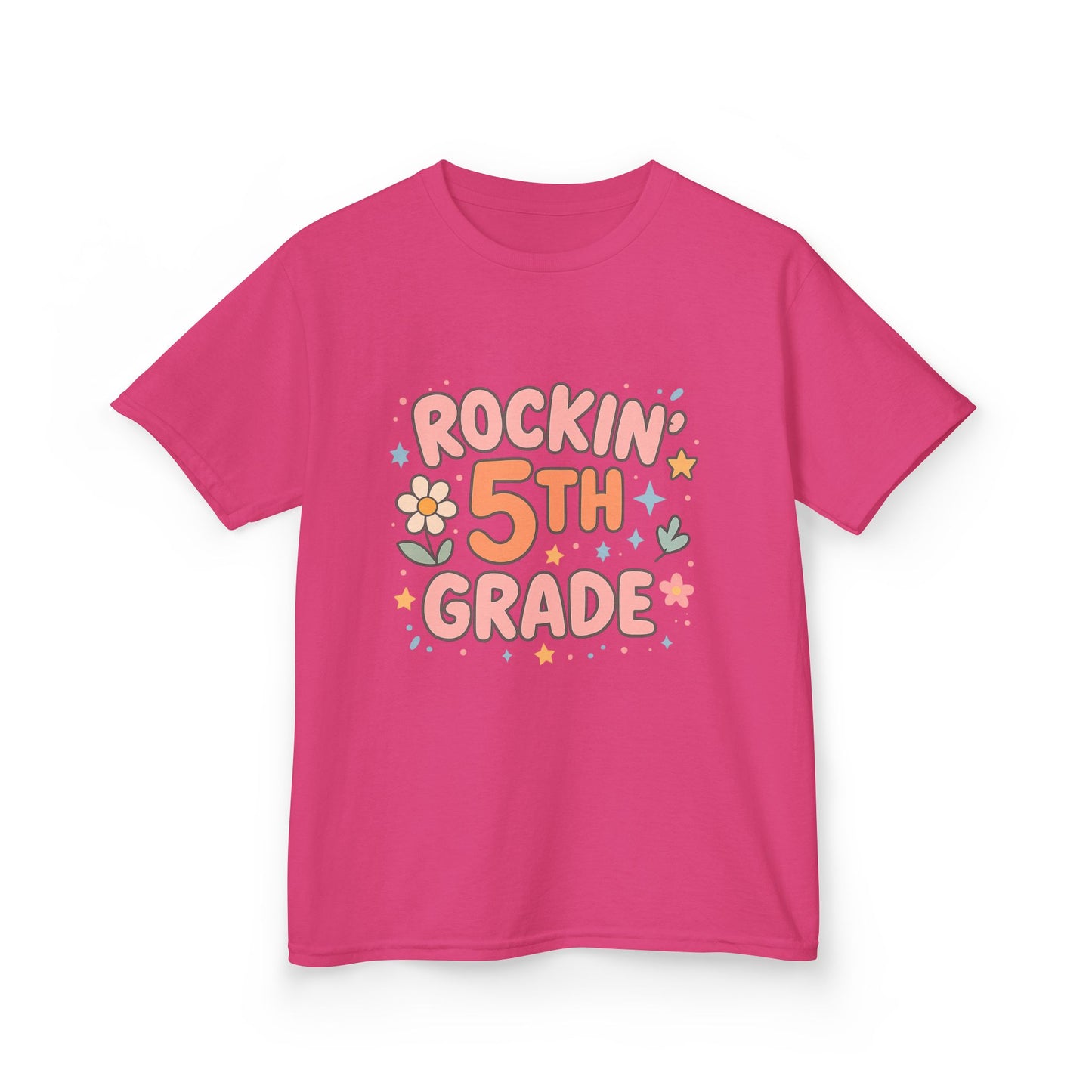 Rockin' 5th Grade Kids Tee, Lightweight Cotton T-Shirt, Back to School Shirt, 5th Grade Graduation Tee, Kids' Graphic Tee
