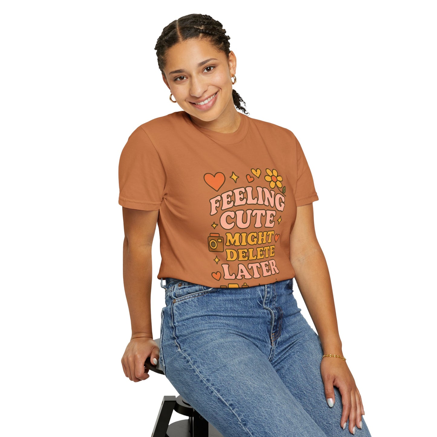 Feeling Cute Comfort Colors T-Shirt, Unisex Tee, Gift for Her, Fun Graphic Top, Cute Photography Shirt, Casual Everyday Wear, Trendy Outfit