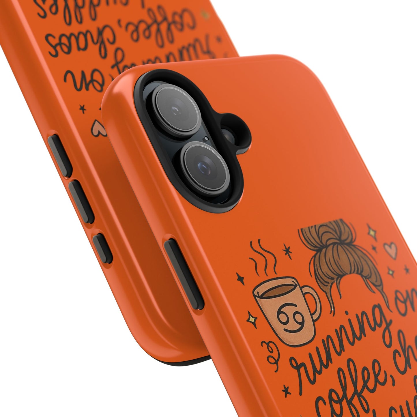 Cute Coffee Chaos Phone Case - Running on Coffee, Chaos & Cuddles, Stylish Tough Case for Coffee Lovers, Gift for Friends, Cute Phone Cover