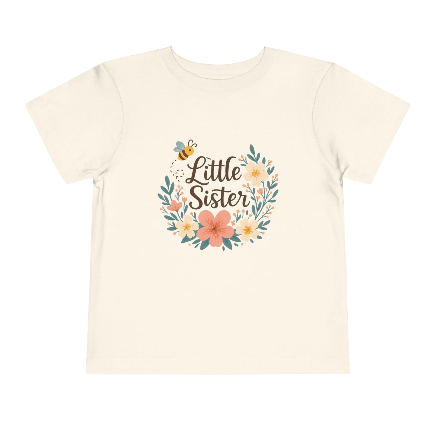 Little Sister Floral Toddler Tee, Cute Toddler Shirt, Girls T-Shirt, Baby Gift, Birthday Gift, Floral Design