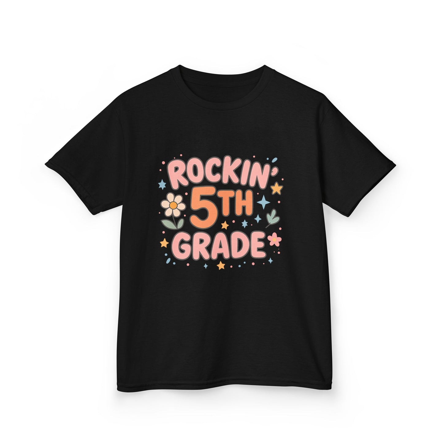 Rockin' 5th Grade Kids Tee, Lightweight Cotton T-Shirt, Back to School Shirt, 5th Grade Graduation Tee, Kids' Graphic Tee