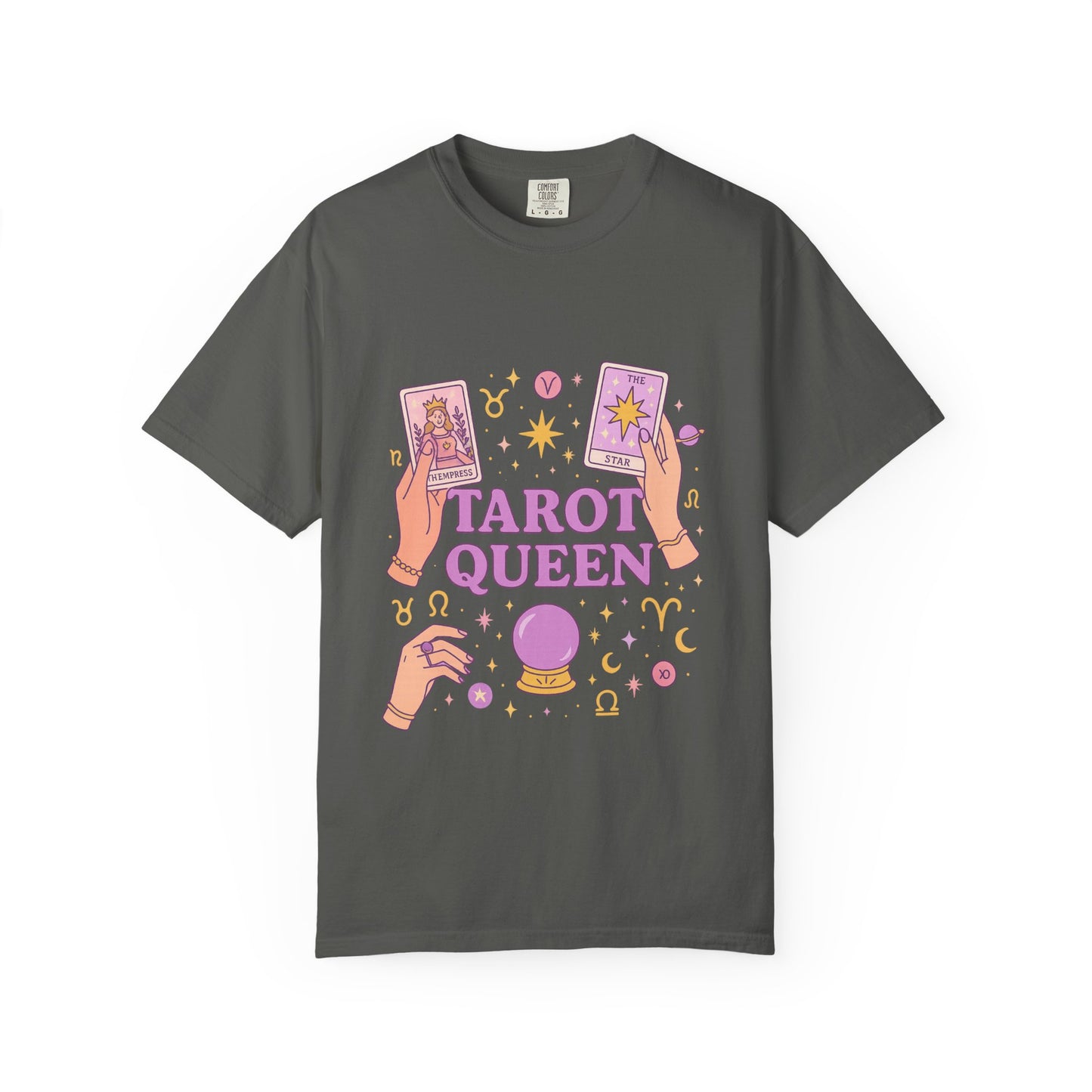 Tarot Queen Graphic Tee, Unisex T-Shirt, Astrology Apparel, Gift for Tarot Lovers, Boho Style Clothing, Spiritual Fashion