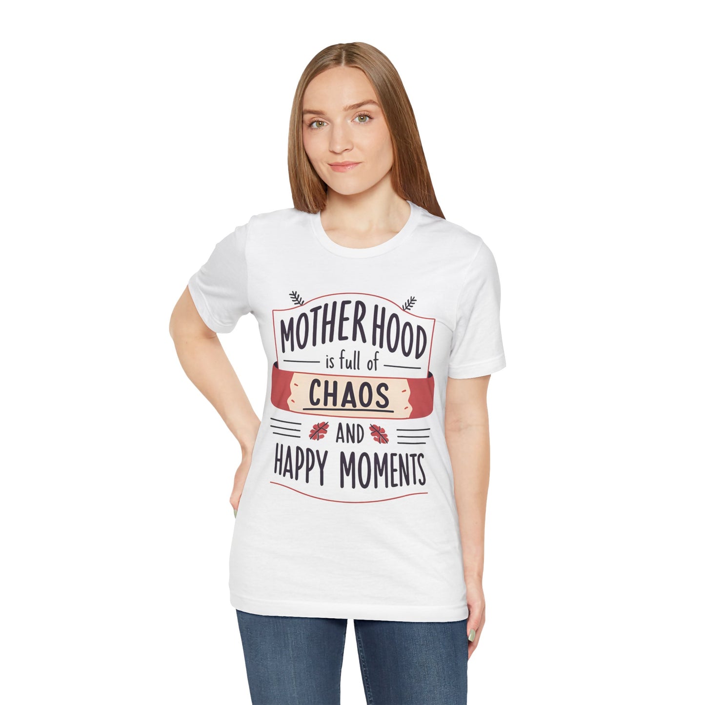 Motherhood Chaos Short Sleeve Tee, Funny Mom T-Shirt, Gift for Moms, Parenting Humor Shirt, Casual Wear, Mother's Day Gift