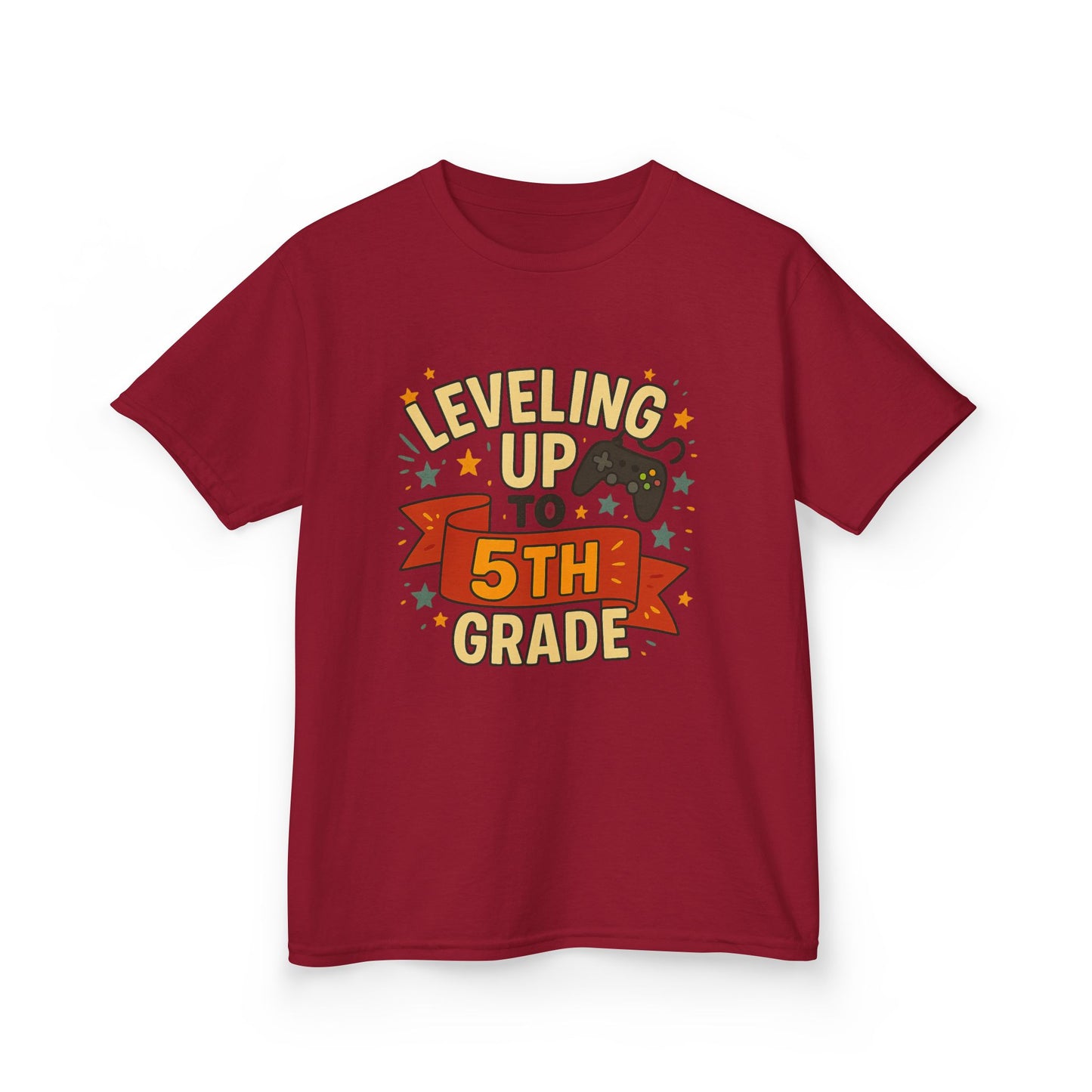 Kids Graduation Tee, Level Up to 5th Grade Shirt, Back to School Gift, Fun Class Celebration Top, Children's Achievement T-Shirt
