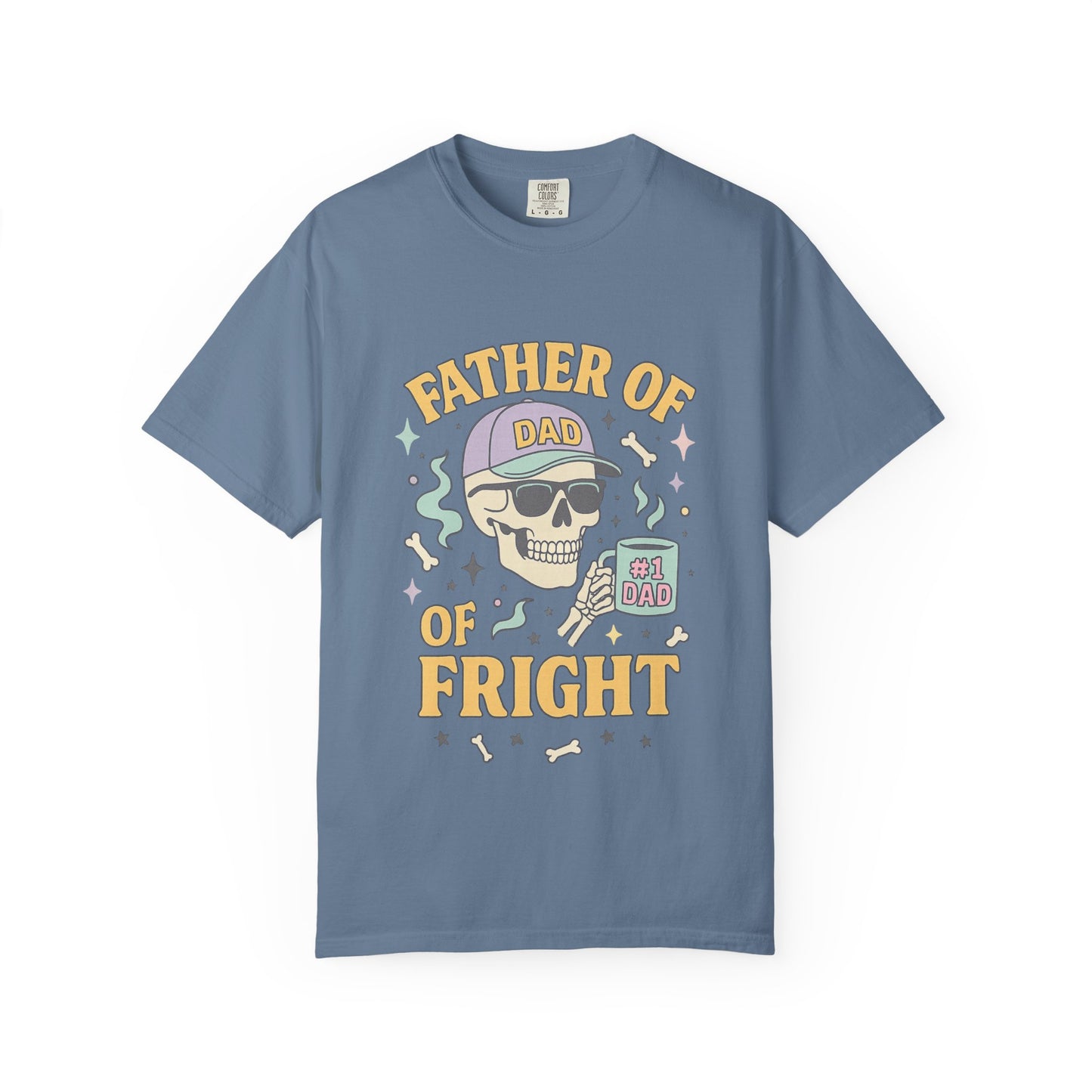 Father of Fright Comfort Colors Shirt, Unisex Halloween T-shirt, Dad Gifts, Spooky Style Tee, Family Fun Apparel, Skeleton Graphic Tee