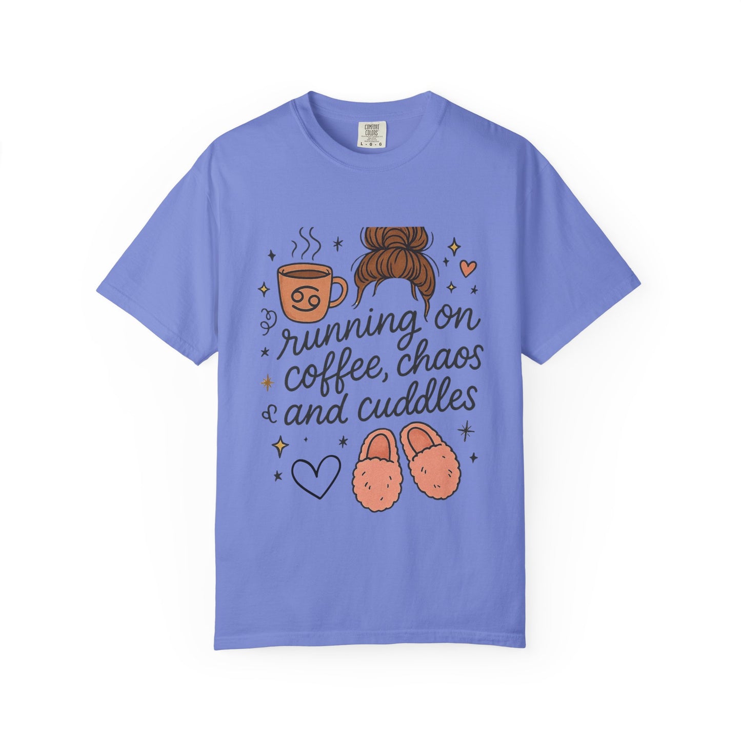 Cozy Quote T-Shirt, Running On Coffee Shirt, Gifts for Her, Funny Tee, Relaxed Fit Top, Mothers Day Gift