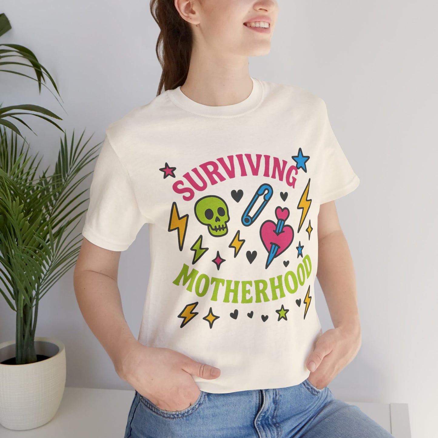 Surviving Motherhood Tee, Funny Mom Shirt, Gift for New Moms, Mother's Day Tee, Cute Graphic T-Shirt, Unisex Casual Wear
