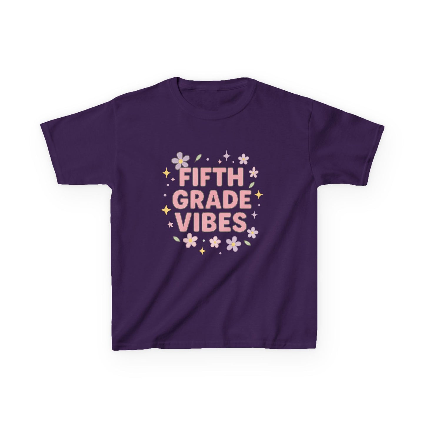 Fifth Grade Vibes Kids Tee, Fun Youth T-Shirt, Back to School Apparel, Flower Power Tee, Casual Summer Shirt, Gift for Kids