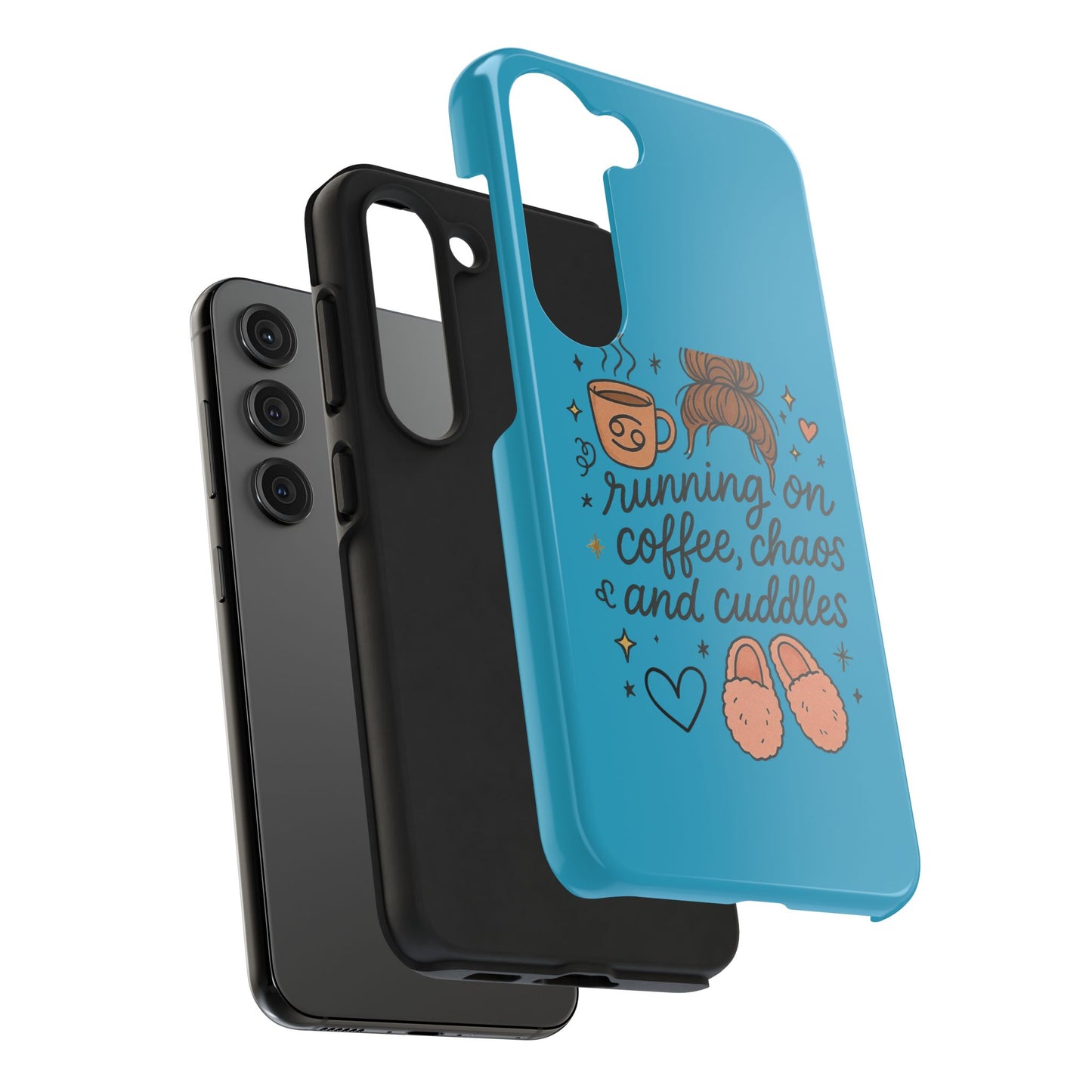 Cute Coffee Chaos Phone Case - Running on Coffee, Chaos & Cuddles, Stylish Tough Case for Coffee Lovers, Gift for Friends, Cute Phone Cover