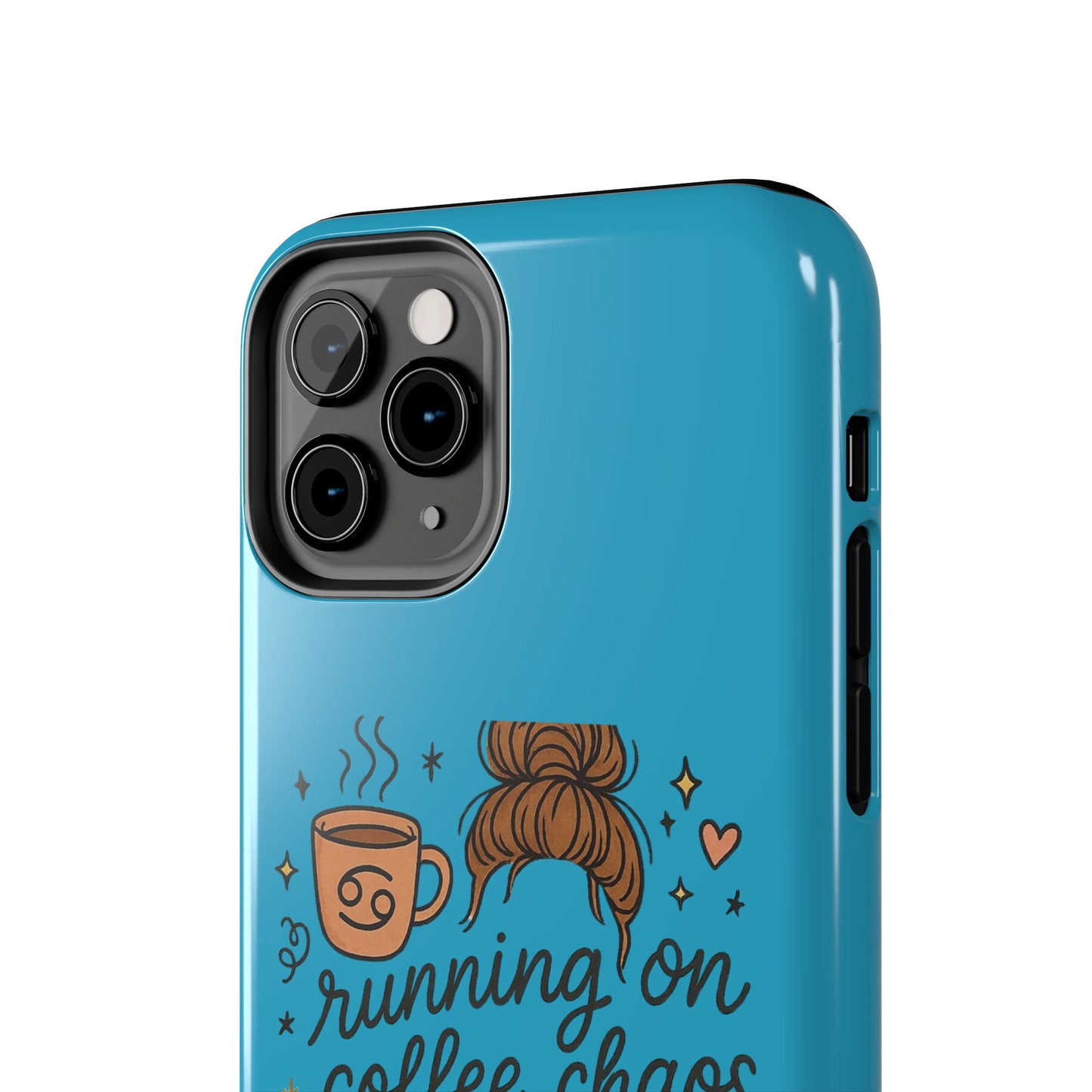 Cute Coffee Chaos Phone Case - Running on Coffee, Chaos & Cuddles, Stylish Tough Case for Coffee Lovers, Gift for Friends, Cute Phone Cover