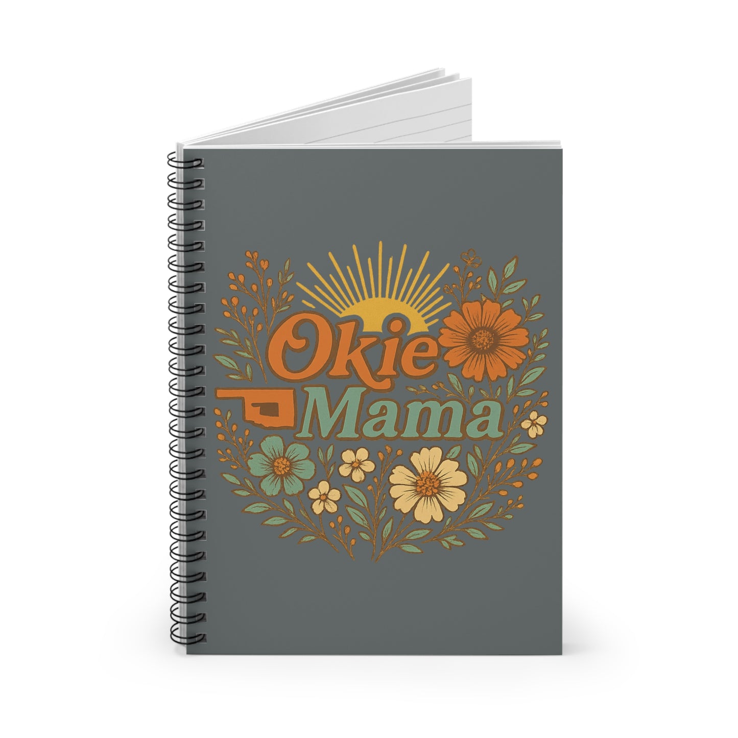 Floral Spiral Notebook - Okie Mama Design | Gift for Moms, Note-Taking, Journaling, Stationery, Home Office