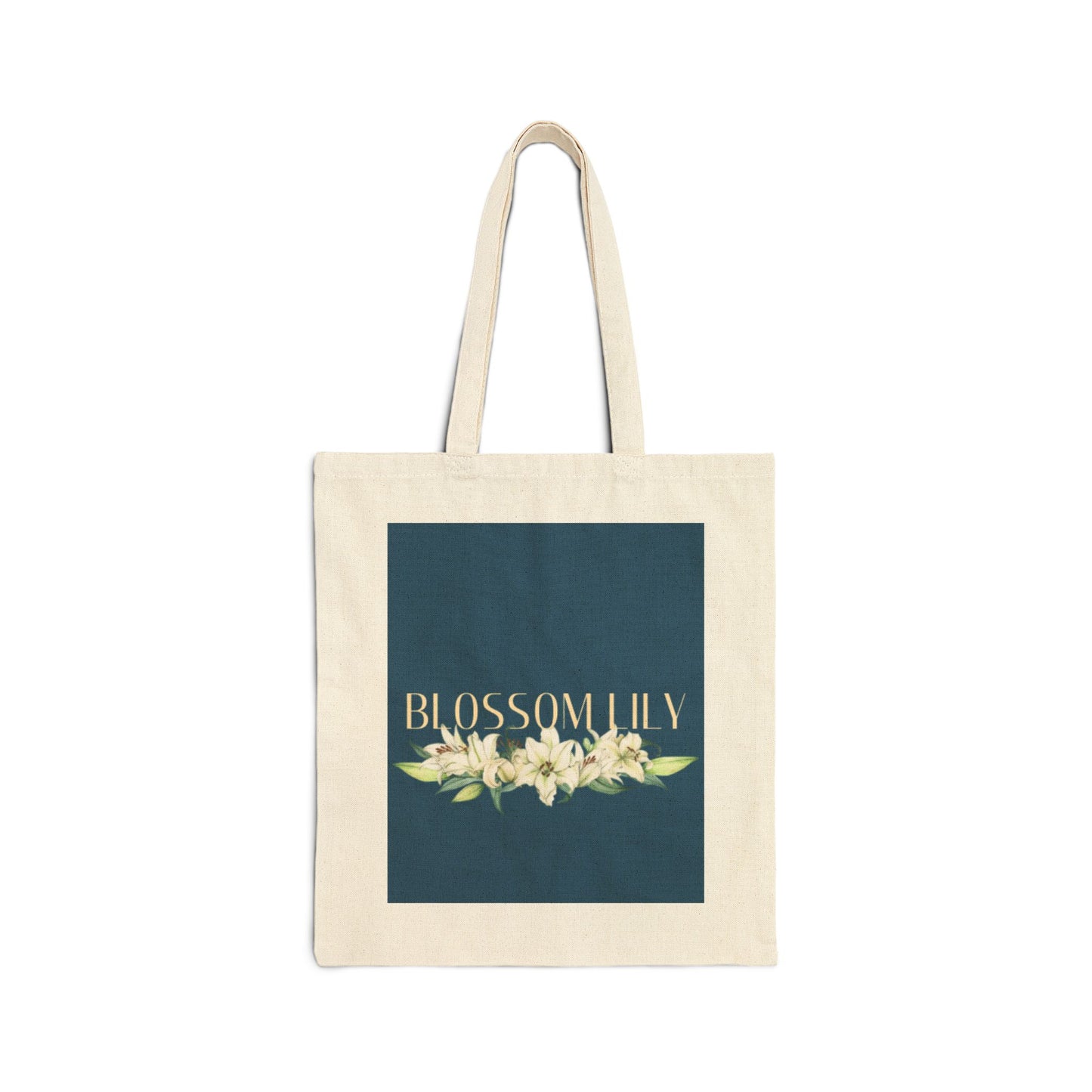 Blossom Lily Cotton Canvas Tote Bag, Floral Grocery Bag, Eco-Friendly Tote, Spring Gift, Reusable Shopping Bag, Cute Work Bag