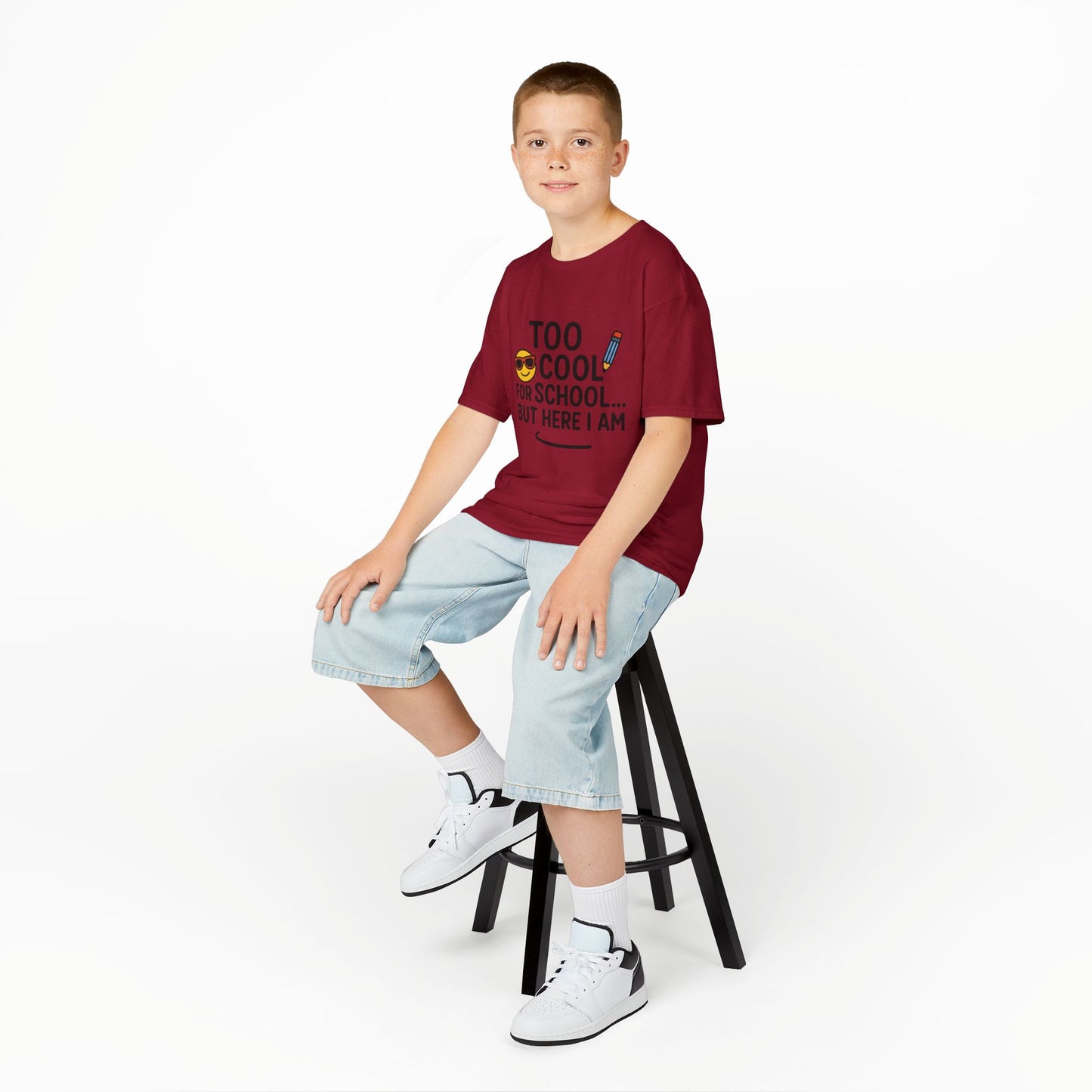 Kids Fun Tee: 'Too Cool for School' Graphic Shirt, Kids Tops, Back to School Wear, Birthday Gift, Casual Apparel