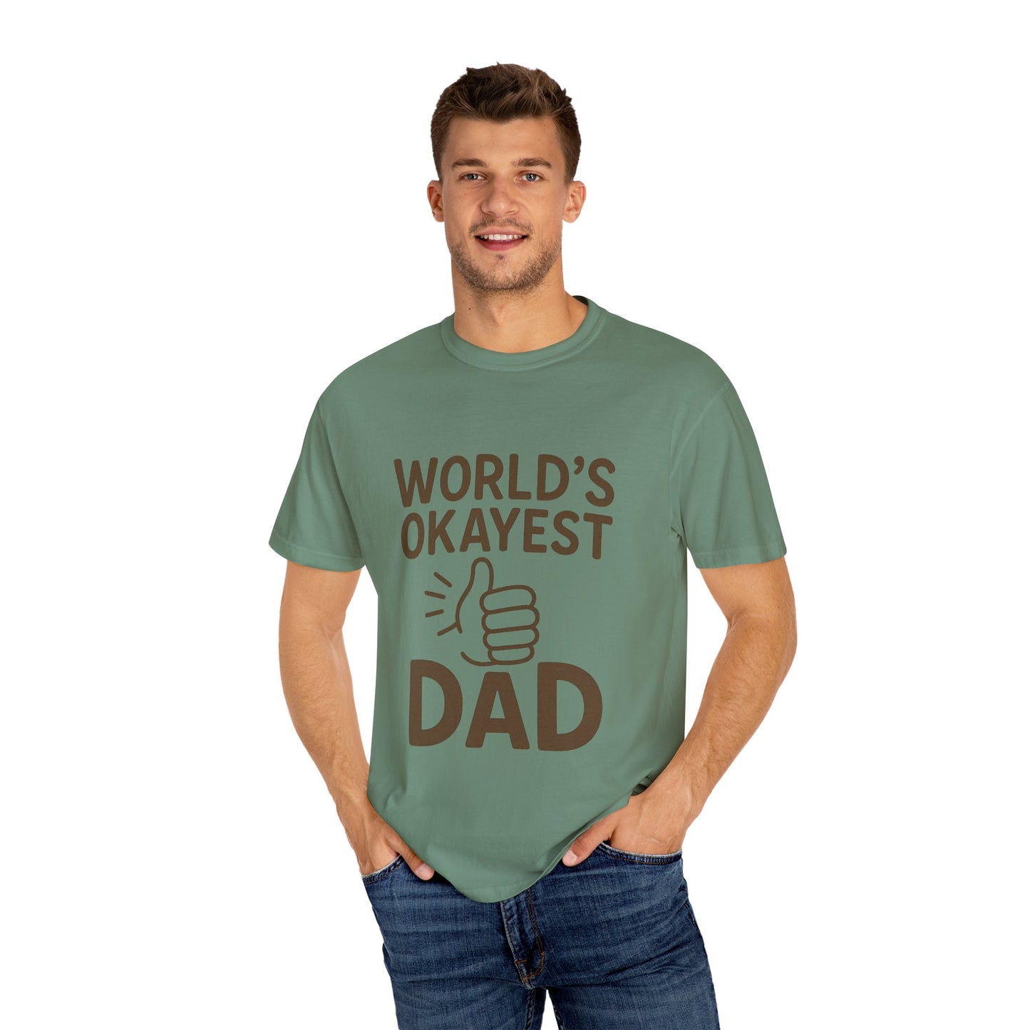 World's Okayest Dad Unisex T-shirt - Funny Gift for Father's Day, Casual Wear, Dad Humor, Great for Birthdays, Dad's Night Out