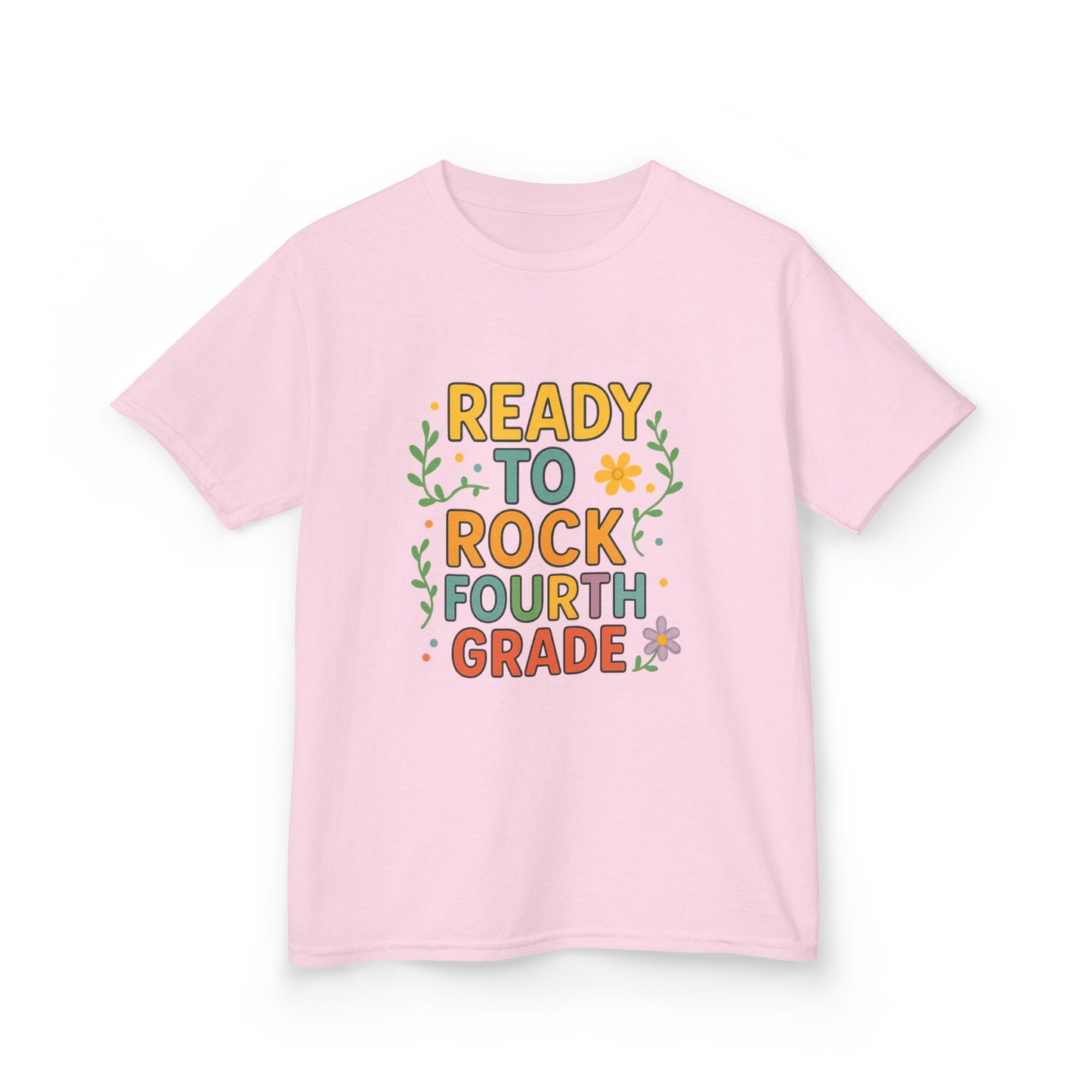 Ready to Rock Fourth Grade Kids Heavy Cotton Tee, Back to School Shirt, Toddler T-Shirt, Birthday Gift, Cute Kids Clothing
