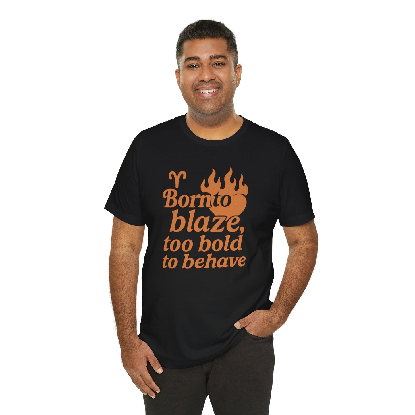 Born to Blaze Unisex Short Sleeve Tee - Aries Zodiac Shirt, Fire Sign T-Shirt, Birthday Gift, Astrology Apparel, Casual Wear, Graphic Tee