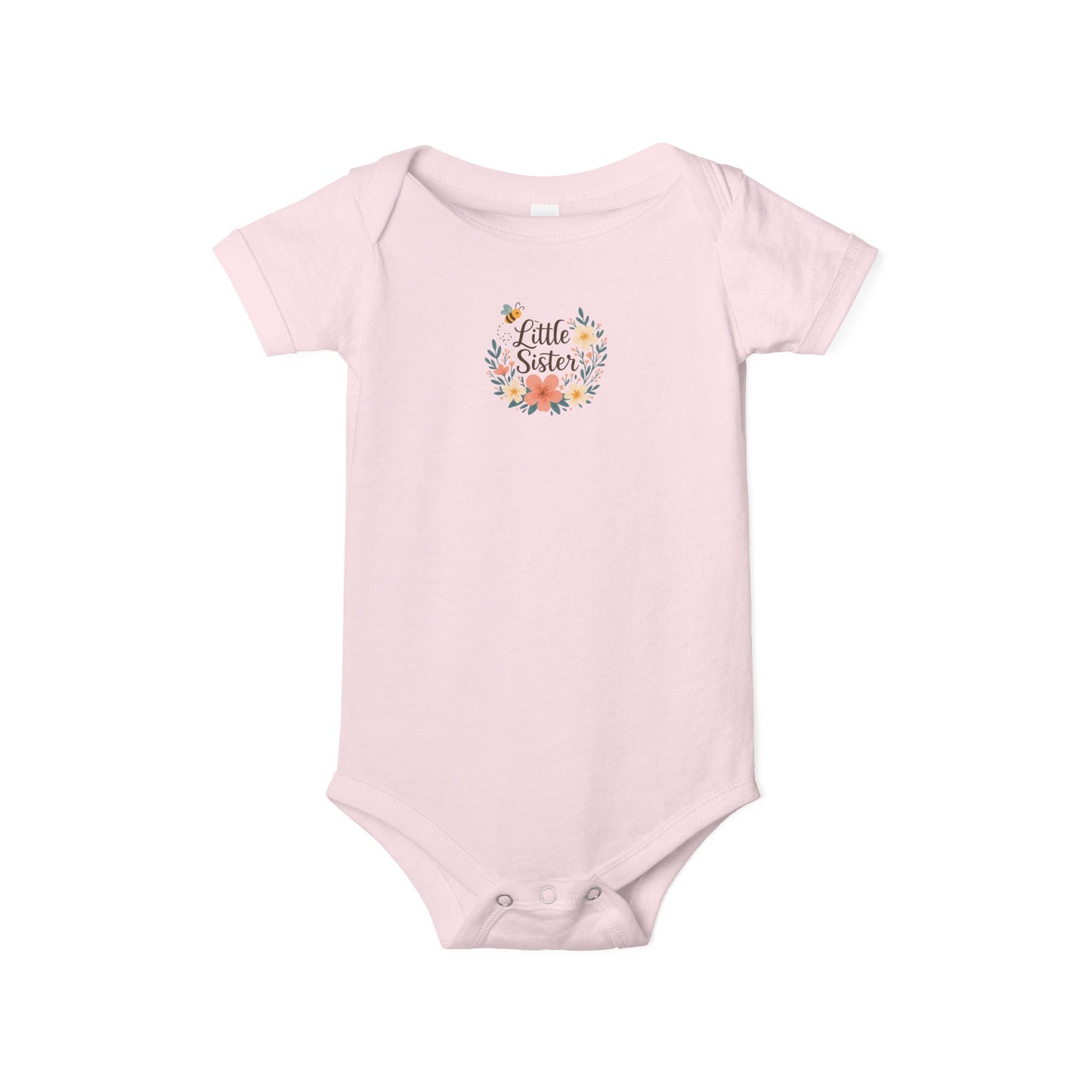 Little Sister Infant One Piece, Cute Baby Bodysuit for Newborn Girls, Baby Shower Gift, Toddler Outfit, Floral Design