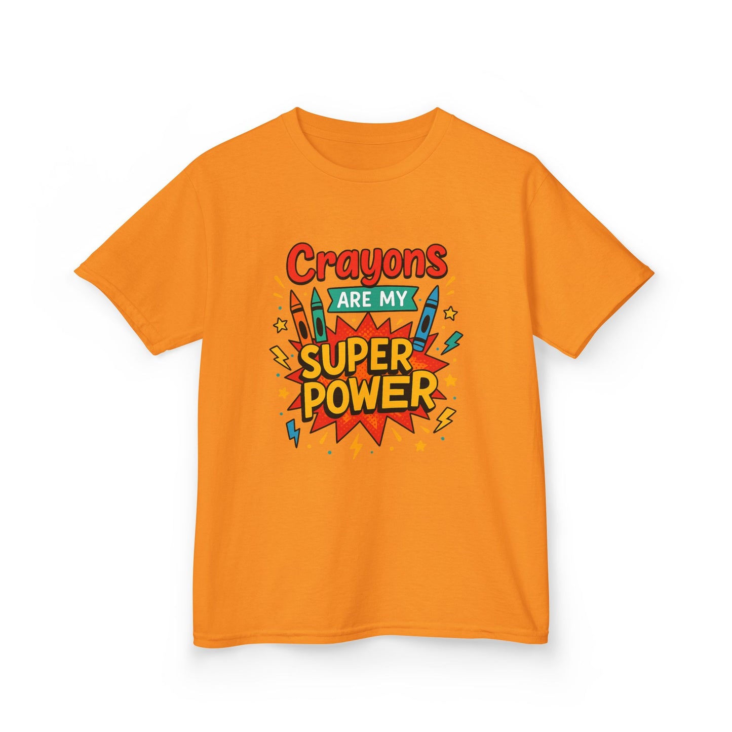 Kids Super Power Tee - Fun Crayon Design, Teacher Gift, Birthday Party, Kids' Activities, Art Enthusiast, Creative Wear