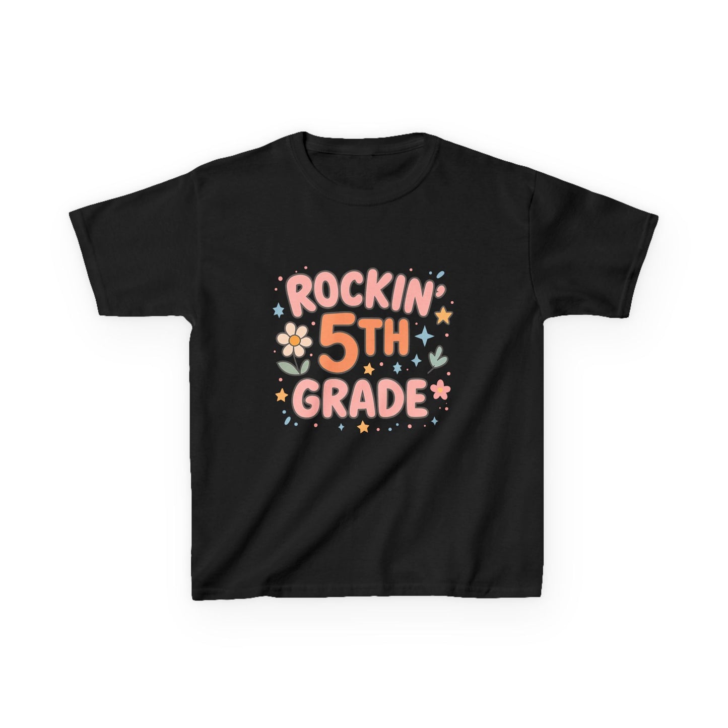 Rockin' 5th Grade Kids Tee, Lightweight Cotton T-Shirt, Back to School Shirt, 5th Grade Graduation Tee, Kids' Graphic Tee
