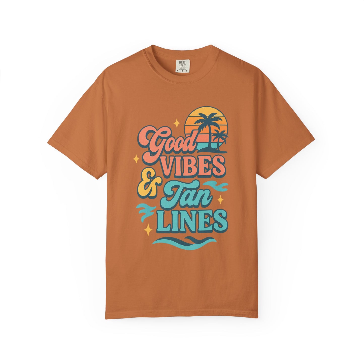 Good Vibes & Tan Lines Unisex T-Shirt, Summer Apparel, Beach Graphic Tee, Vacation Style, Casual Wear, Gift for Him/Her