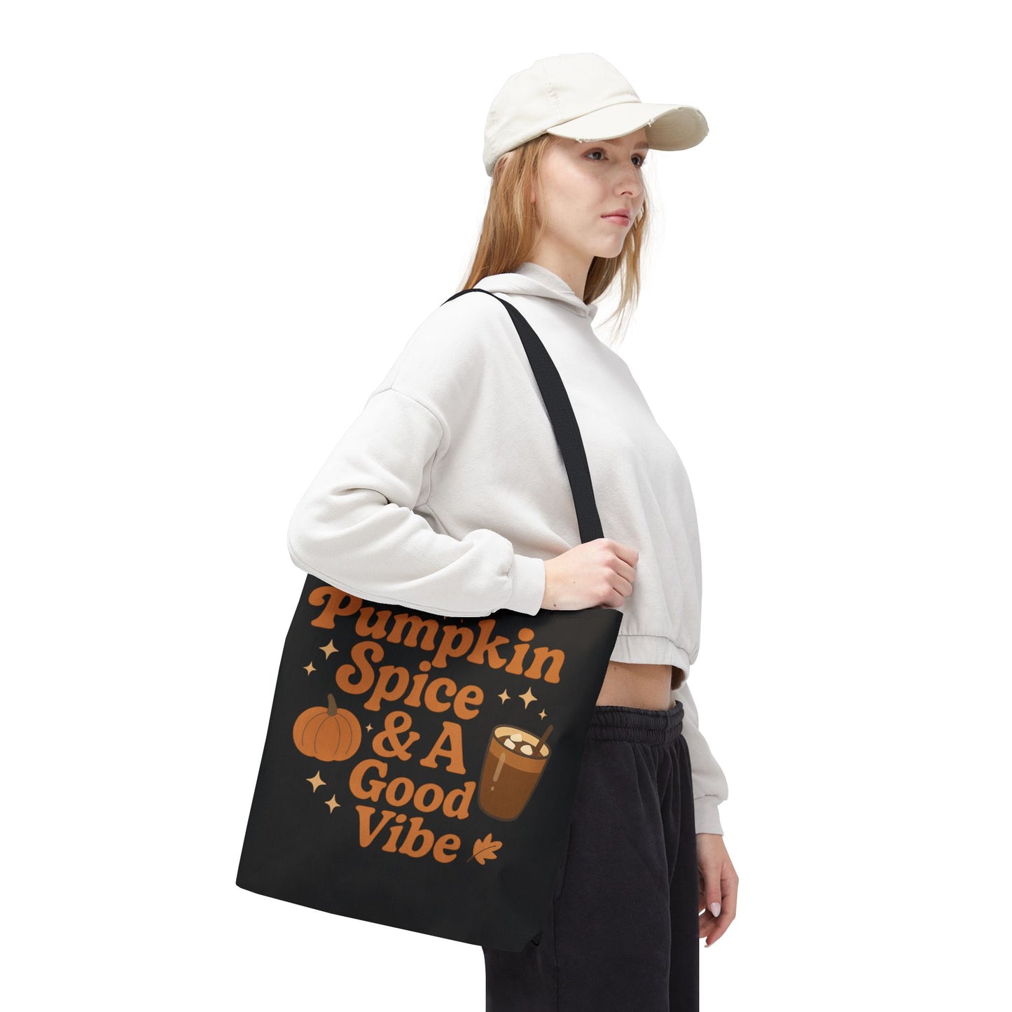 Pumpkin Spice Tote Bag - Fall Essentials, Autumn Tote, Halloween Gift, Good Vibe Bag, Seasonal Shopping Bag