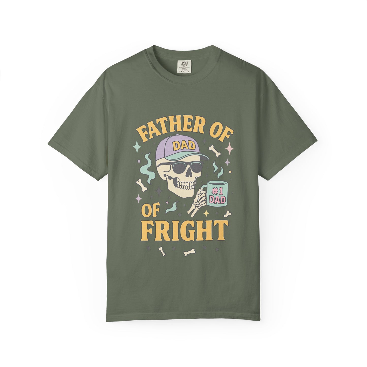 Father of Fright Comfort Colors Shirt, Unisex Halloween T-shirt, Dad Gifts, Spooky Style Tee, Family Fun Apparel, Skeleton Graphic Tee