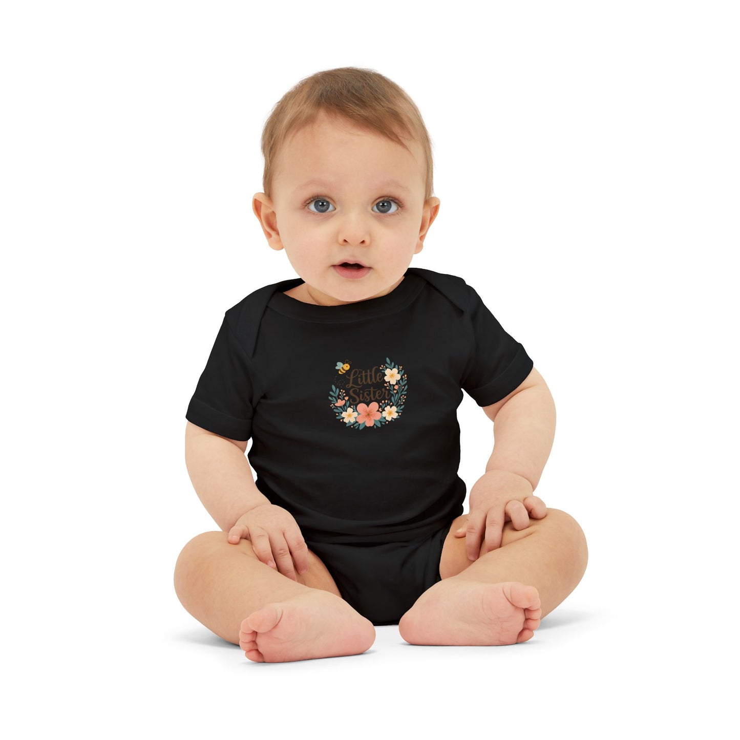 Little Sister Infant One Piece, Cute Baby Bodysuit for Newborn Girls, Baby Shower Gift, Toddler Outfit, Floral Design