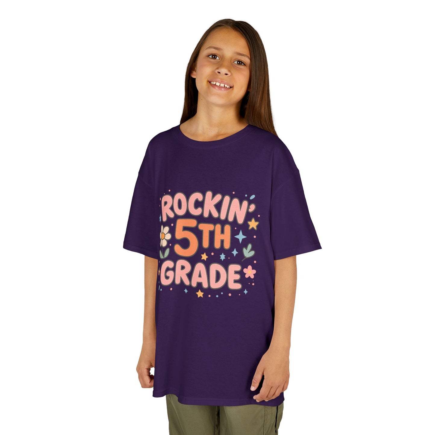 Rockin' 5th Grade Kids Tee, Lightweight Cotton T-Shirt, Back to School Shirt, 5th Grade Graduation Tee, Kids' Graphic Tee