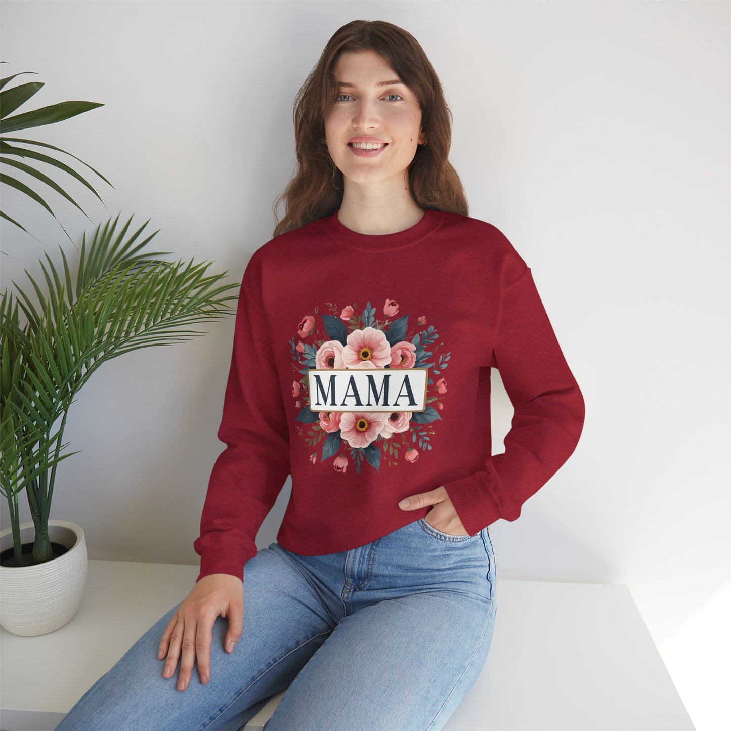 Floral Mama Sweatshirt, Mother's Day Gift, Cozy Sweatshirt, Unisex Crewneck, Floral Sweatshirt for Moms, Spring Fashion