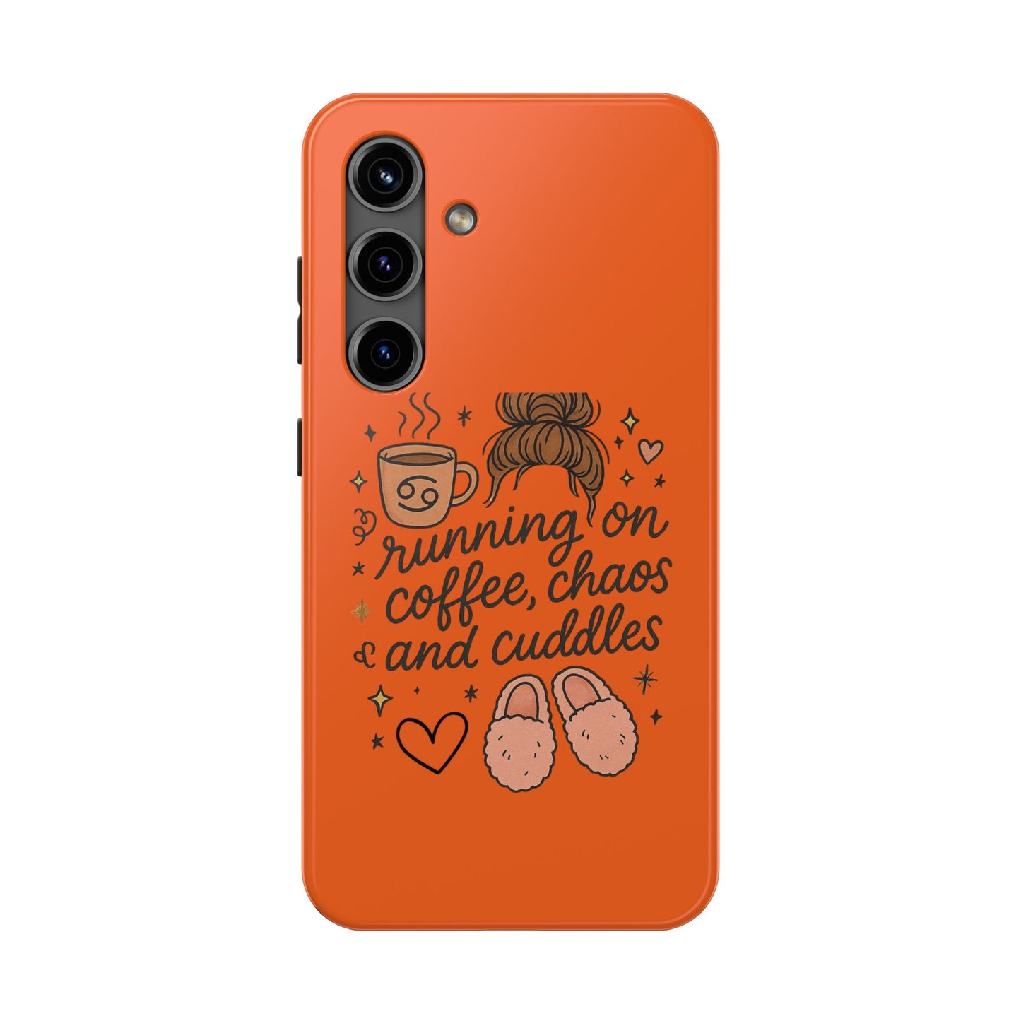 Cute Coffee Chaos Phone Case - Running on Coffee, Chaos & Cuddles, Stylish Tough Case for Coffee Lovers, Gift for Friends, Cute Phone Cover