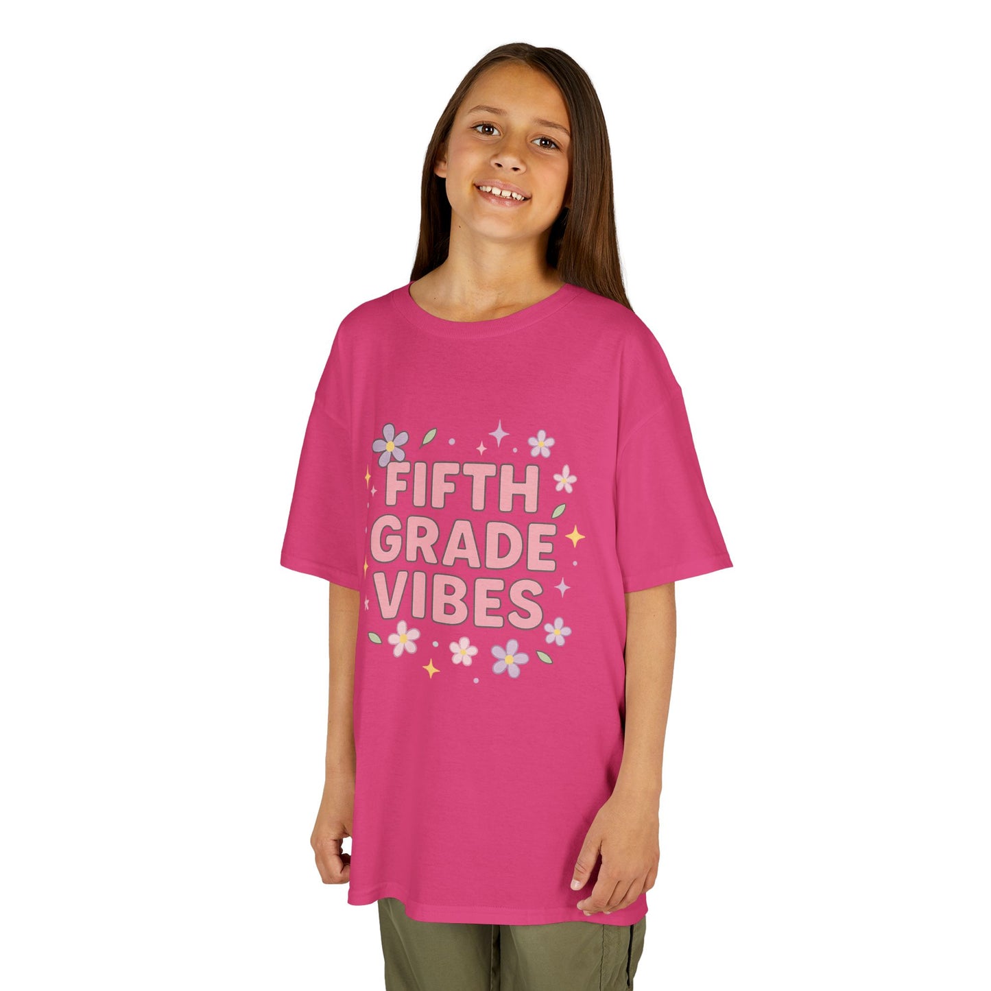 Fifth Grade Vibes Kids Tee, Fun Youth T-Shirt, Back to School Apparel, Flower Power Tee, Casual Summer Shirt, Gift for Kids