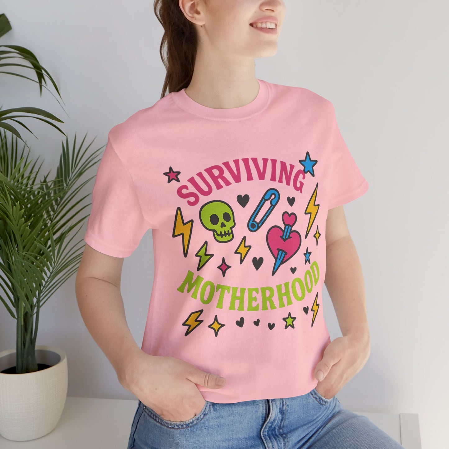 Surviving Motherhood Tee, Funny Mom Shirt, Gift for New Moms, Mother's Day Tee, Cute Graphic T-Shirt, Unisex Casual Wear